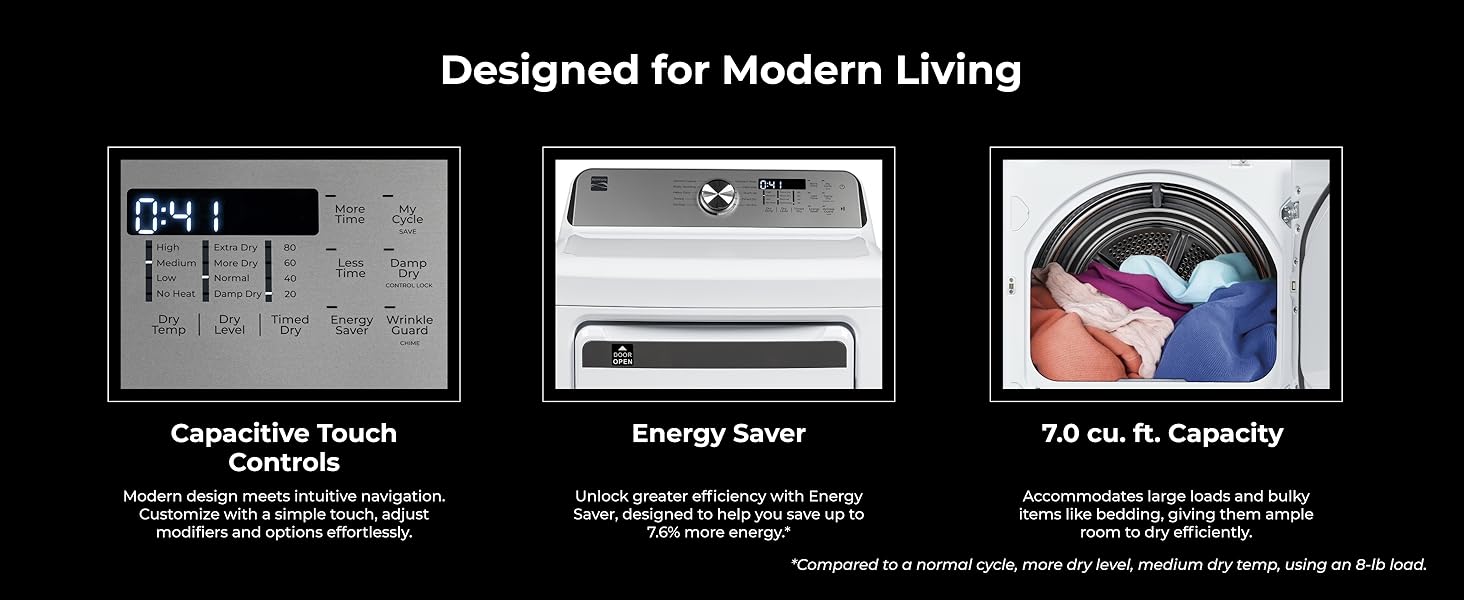 designed for modern living with capacity, reversible door, and capacitive touch controls