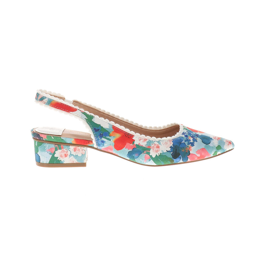 Mango Floral Pointed Toe Slingback Pumps、mySite、gtrtttuynbv