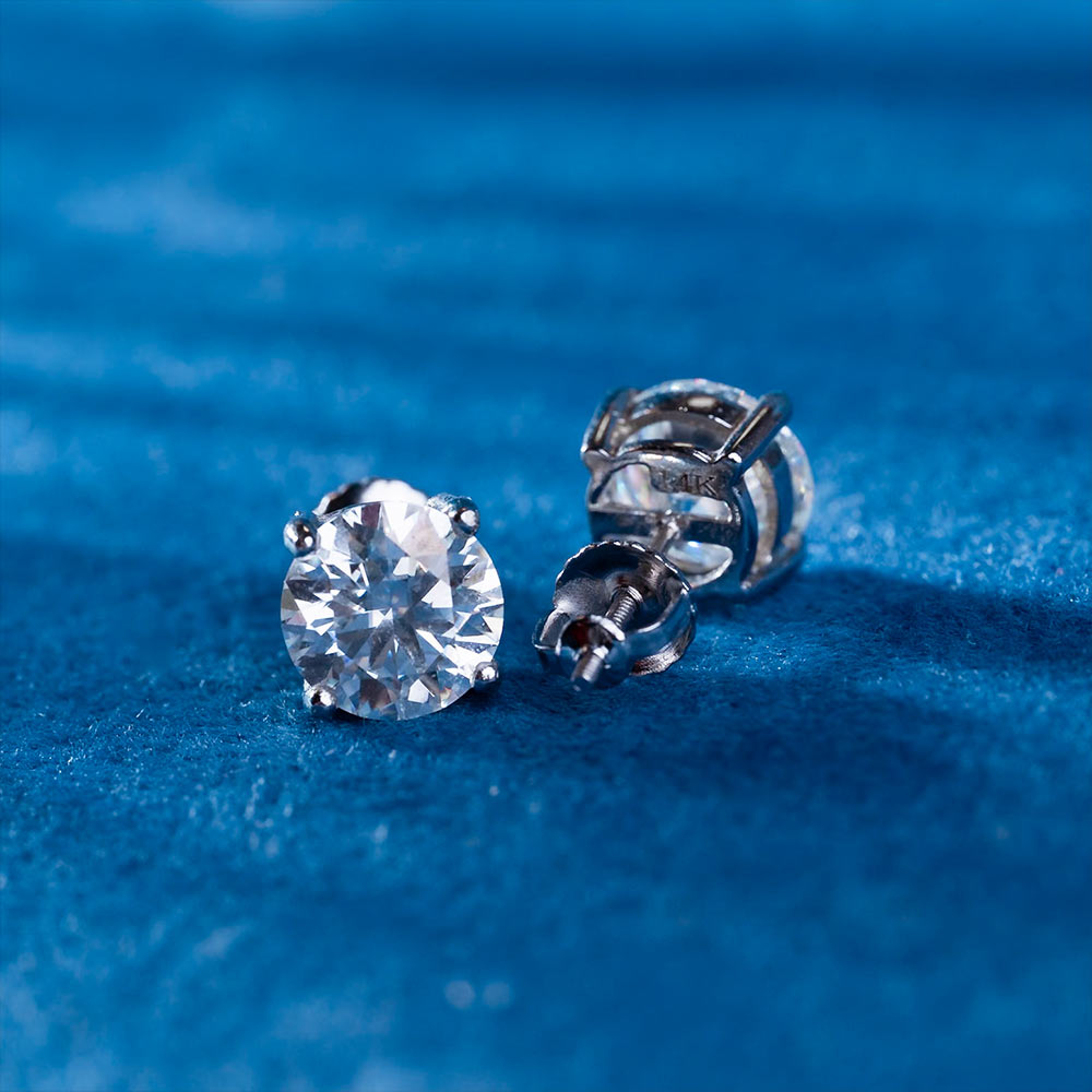 4MM Round Moissanite Stud Earrings、mySite、hinf8tx79