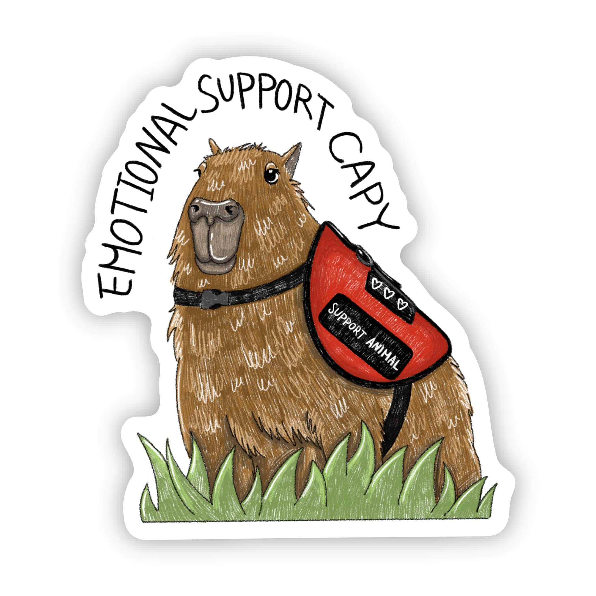 Emotional Support Capy Capybara sticker、mySite、ghnorth