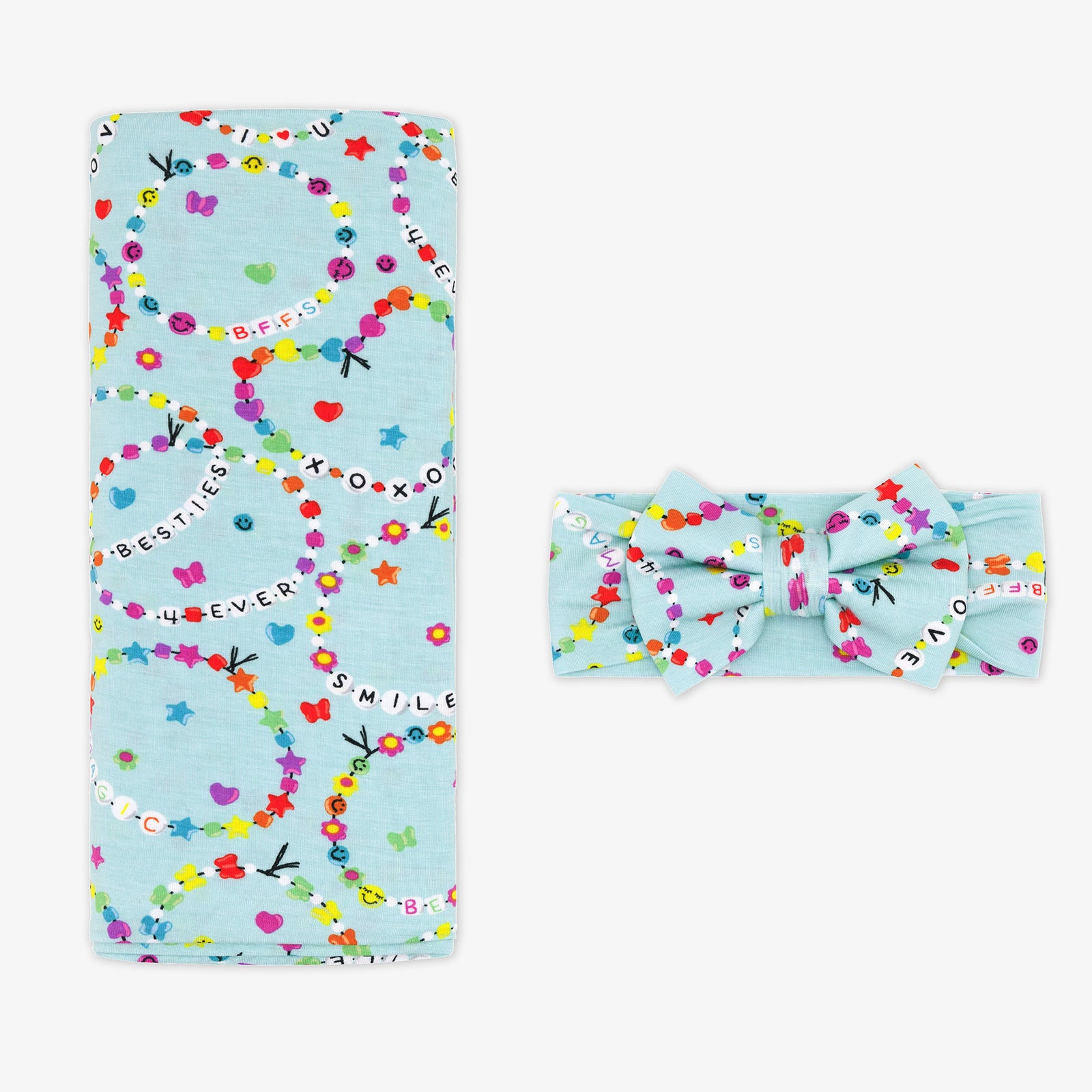 Friends Forever Swaddle & Luxe Bow Headband Set、mySite、g9winljtr