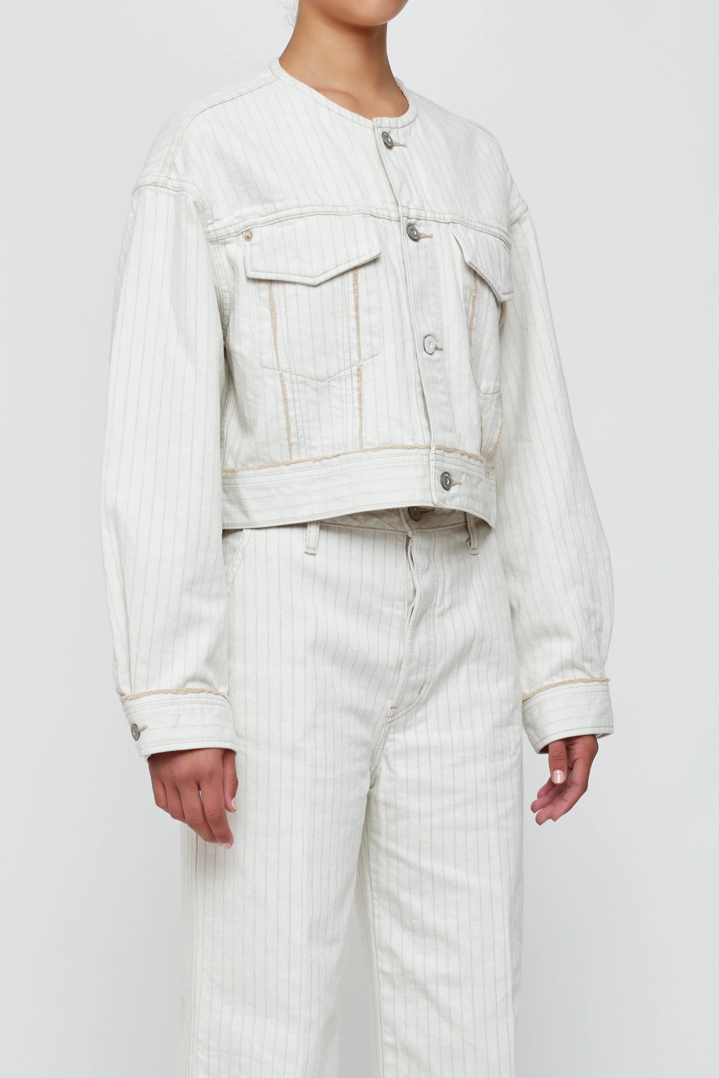 Moussy Vintage Fords No Collar Cropped Jacket、mySite、noshort