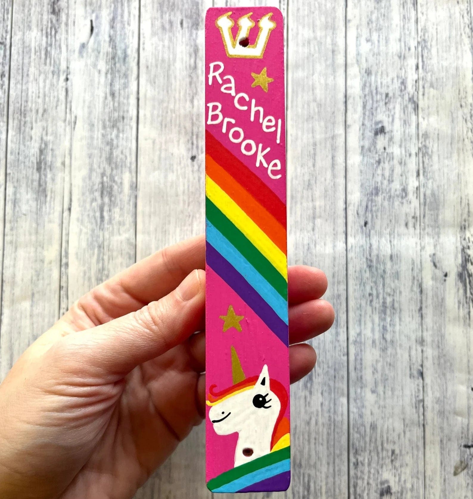 Personalized Rainbow Unicorn Mezuzah - Bright Pink、mySite、topwebapps
