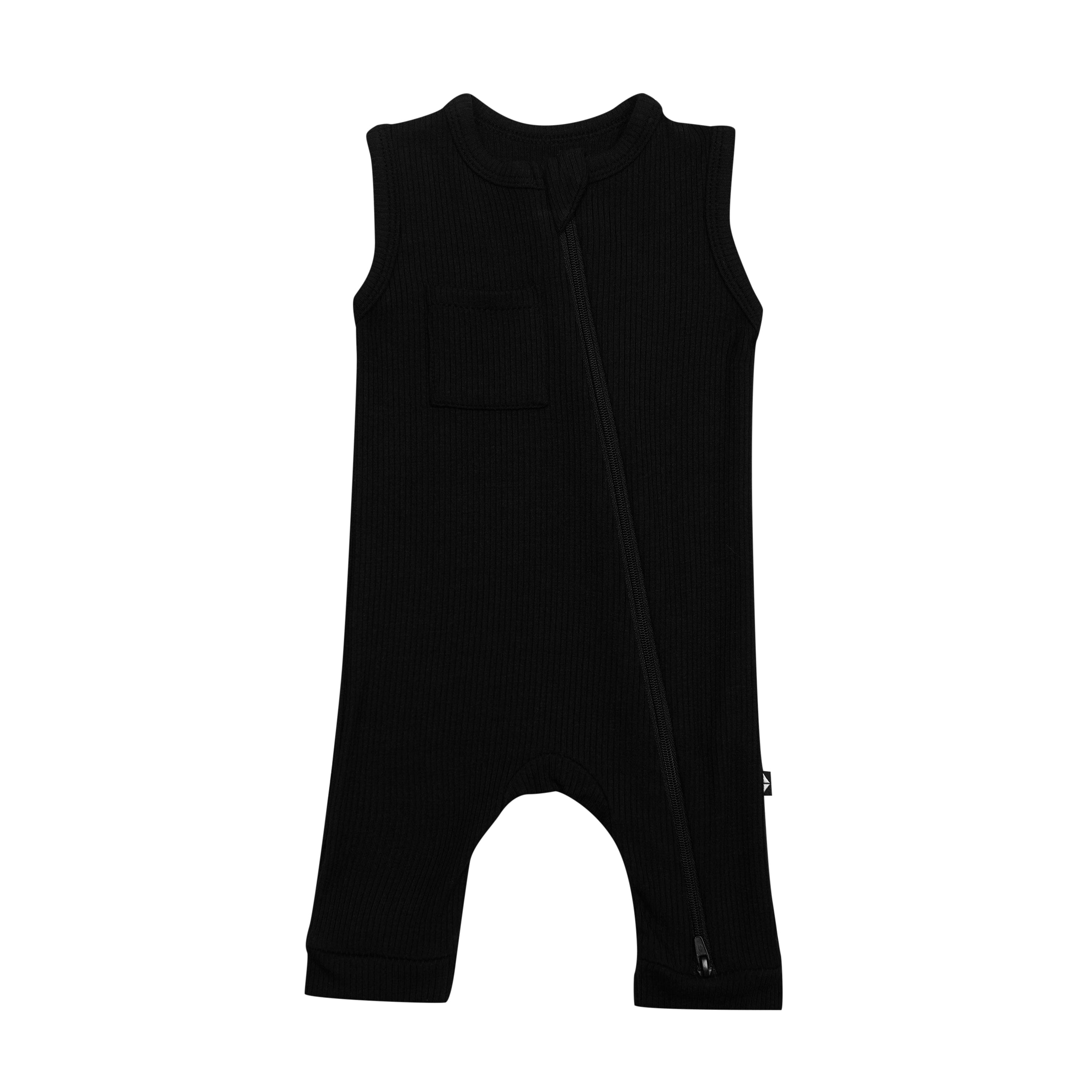  Ribbed Zippered Sleeveless Romper in Midnight、mySite、layawaytickets