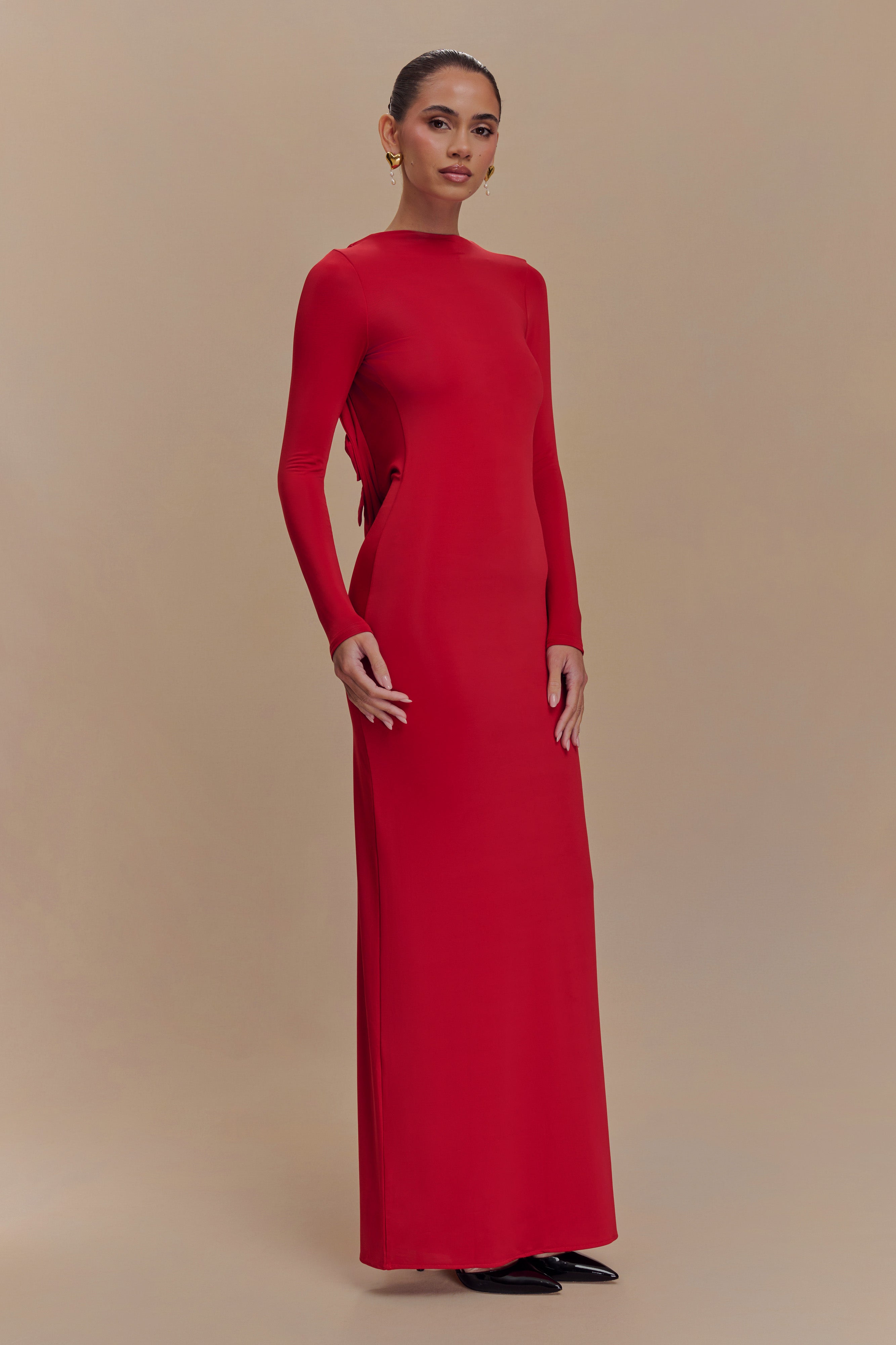 Bennett Slinky Long Sleeve Maxi Dress - Ruby、mySite、solidvoid