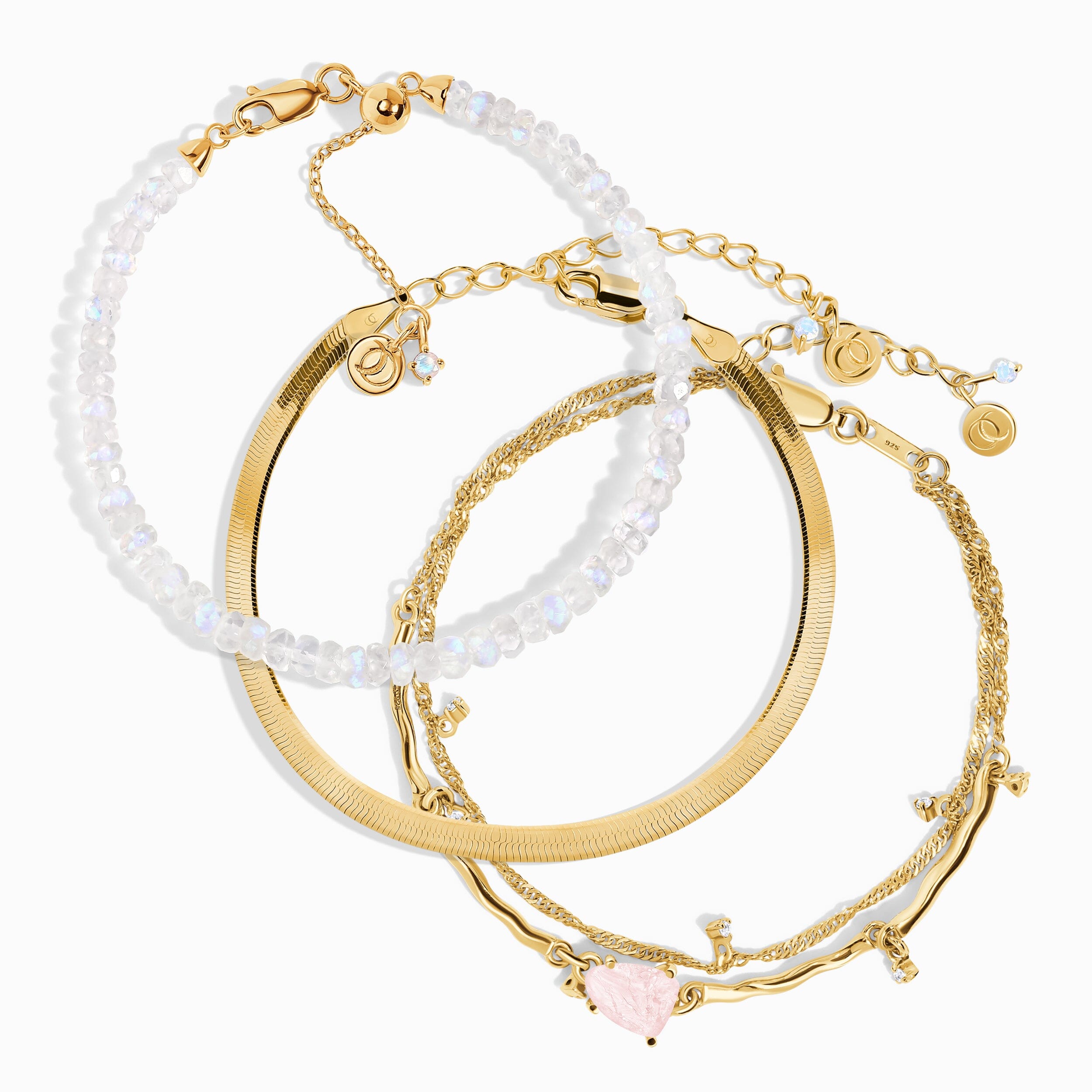 Moonstone & Rose Quartz Bracelet Stack - True Self-Love、mySite、hinf8tx79
