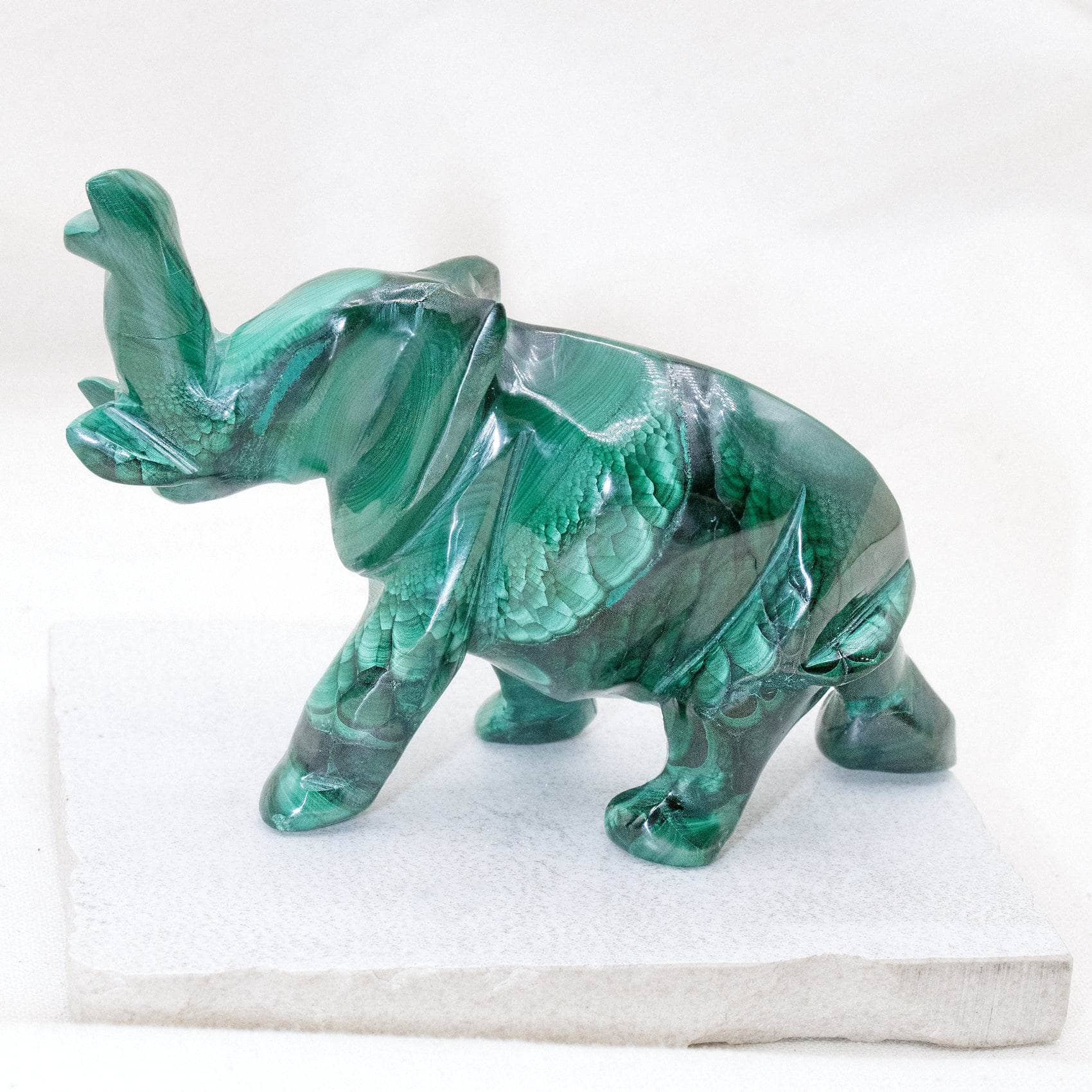 Genuine Malachite Elephants - Hand Carved - 1 of a Kind、mySite、hinf8tx79
