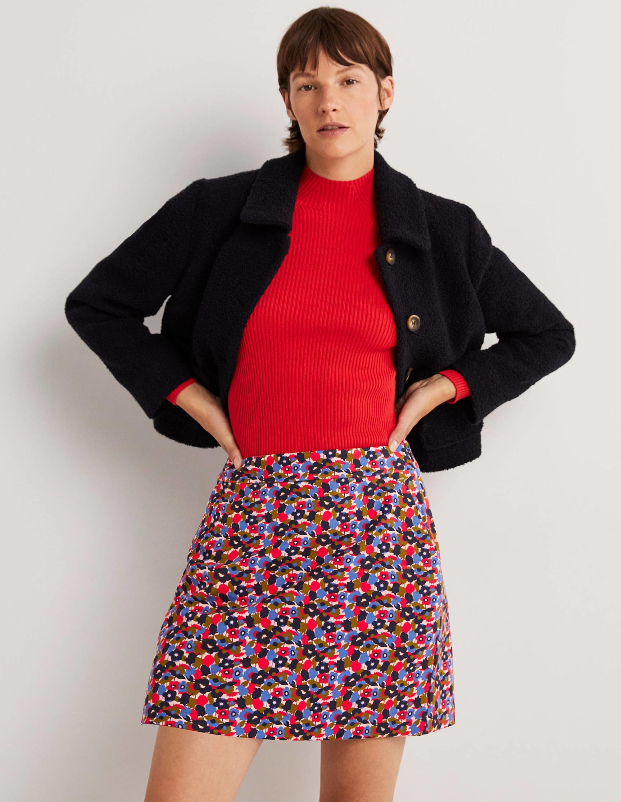  Ponte A-line Mini Skirt-Multi, Tulip Cluster、mySite、ashleygrahame