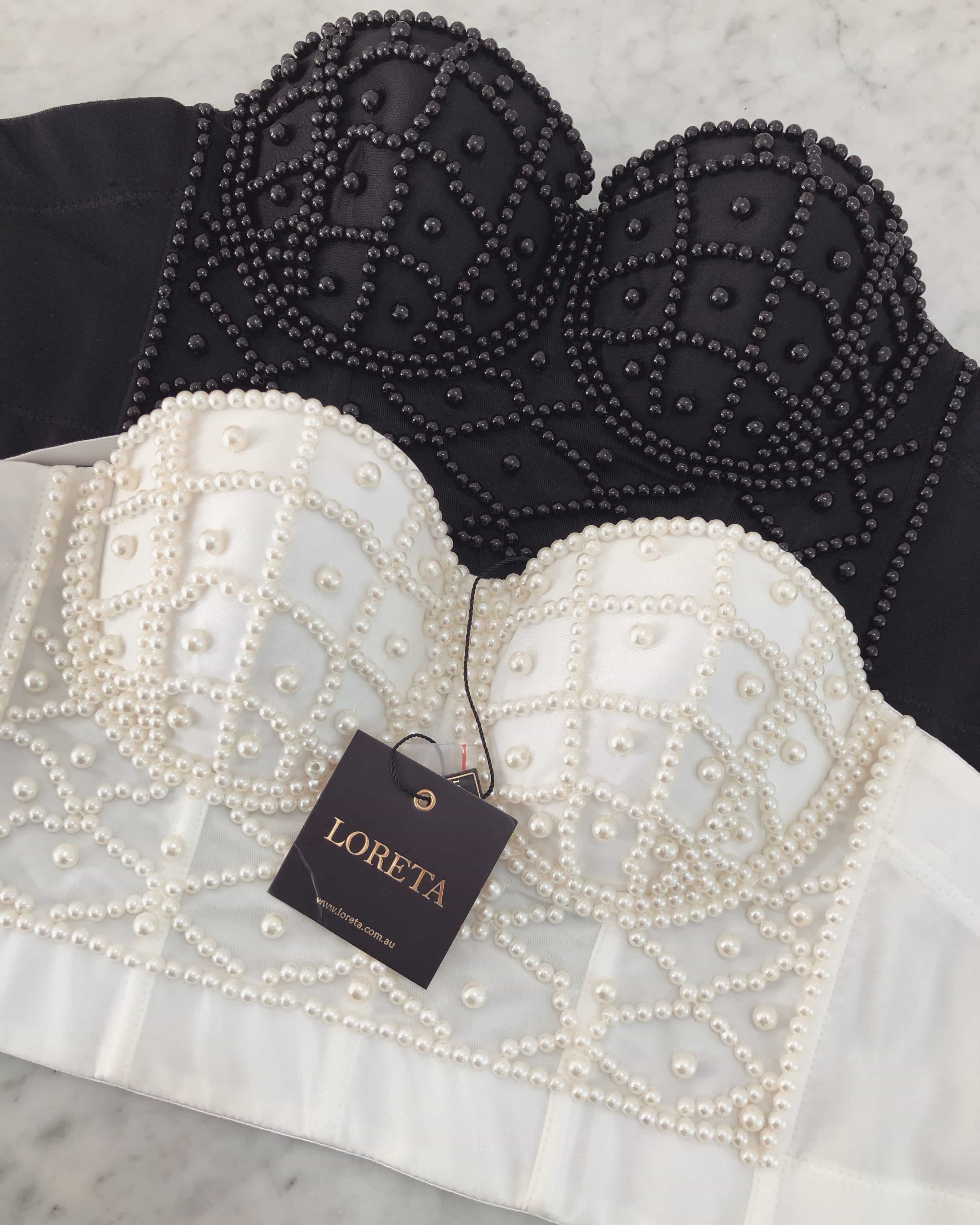  Pearl Bustier Corset Top (White)、mySite、merchandisen