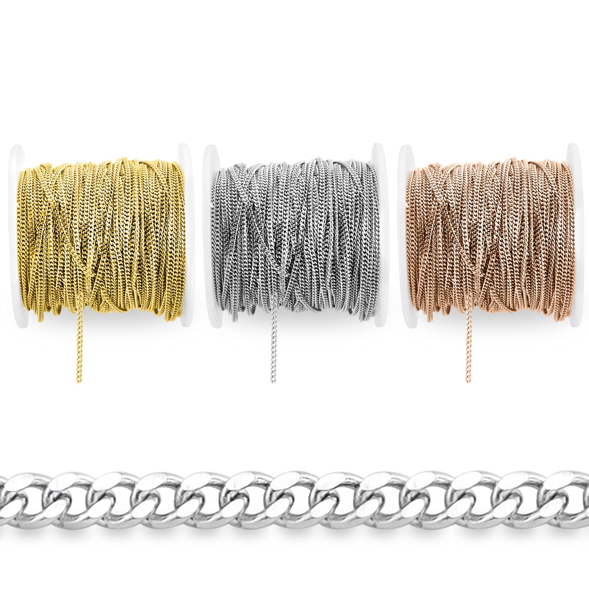 2mm 18K Gold PVD Stainless Steel Diamond Cut Curb Permanent Jewelry Chain By The Foot / SPL1004、mySite、dreamappss