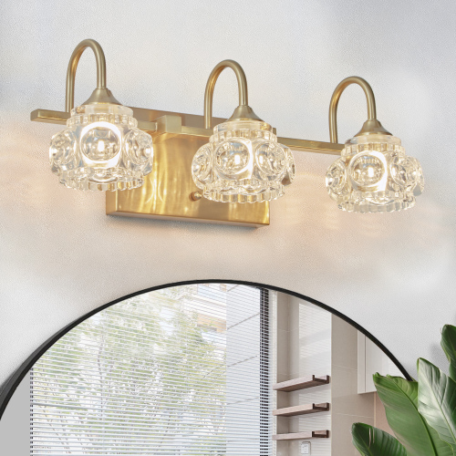 29" Nickel Finish Vintage Crystal Vanity Light - Elegant 5-Light Bathroom Mirror Fixture with Clear Glass Shades (No Bulbs)、、eastwooduniform