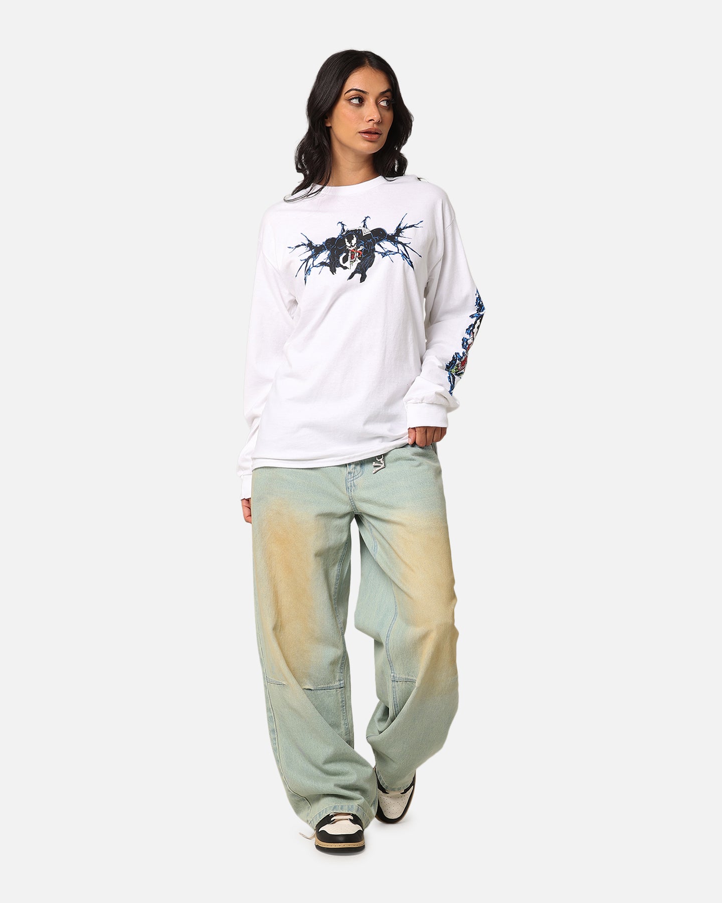 Goat Crew Marvel Spider-Man Y2K Venom Long Sleeve T-Shirt White、mySite、zt4zffjzw