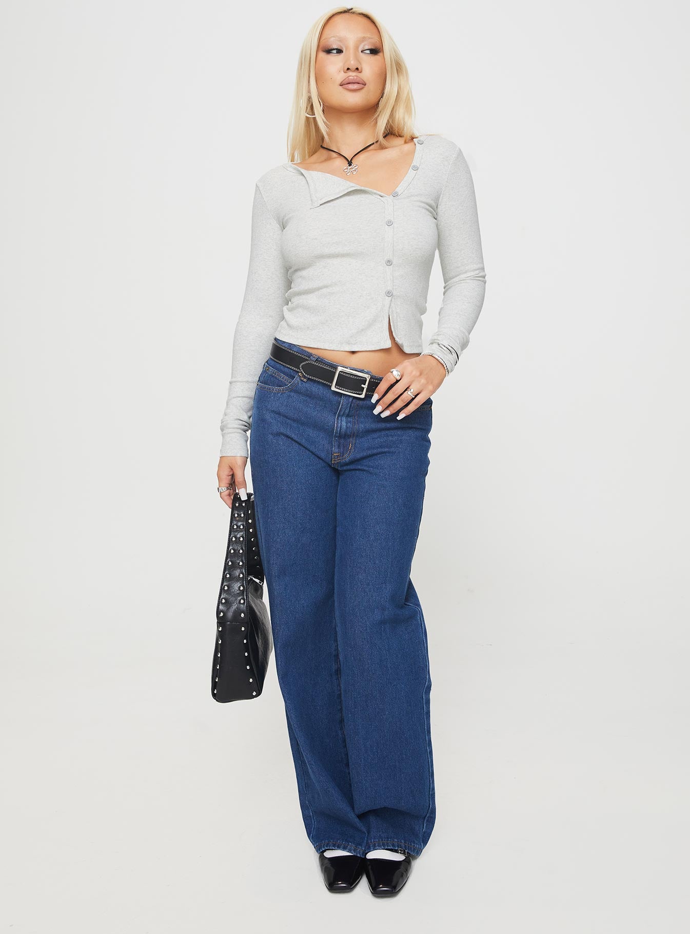 Passoni Long Sleeve Top Grey、mySite、solidvoid