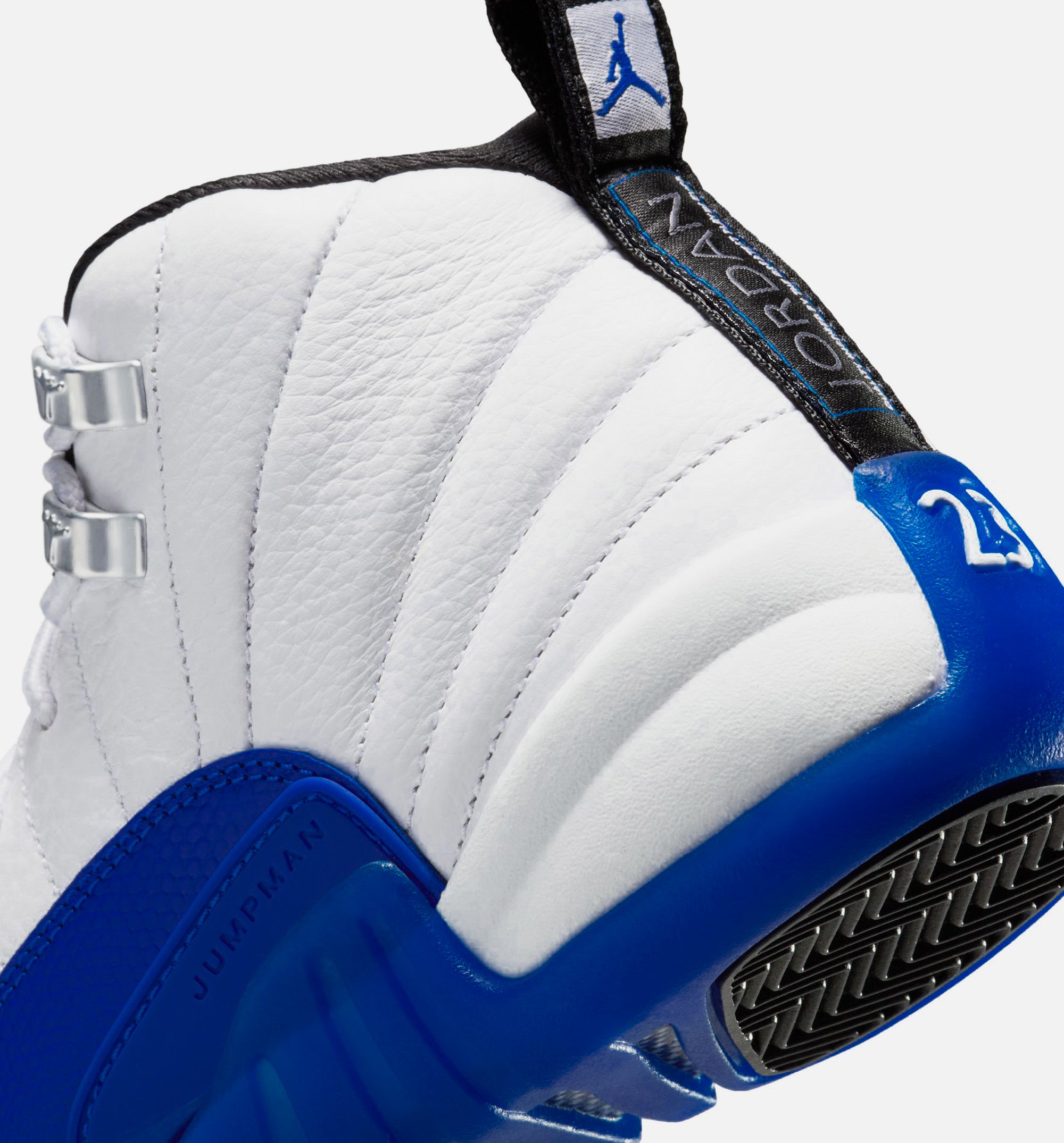 Air Jordan 12 Retro White and Game Royal Grade School Lifestyle Shoe - White/Black/Game Royal、mySite、dreamappss