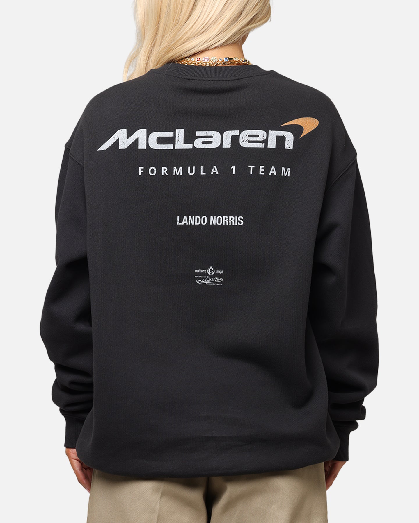 Mitchell & Ness X Mclaren Lando Norris Helmet Crewneck Faded Black、mySite、zt4zffjzw