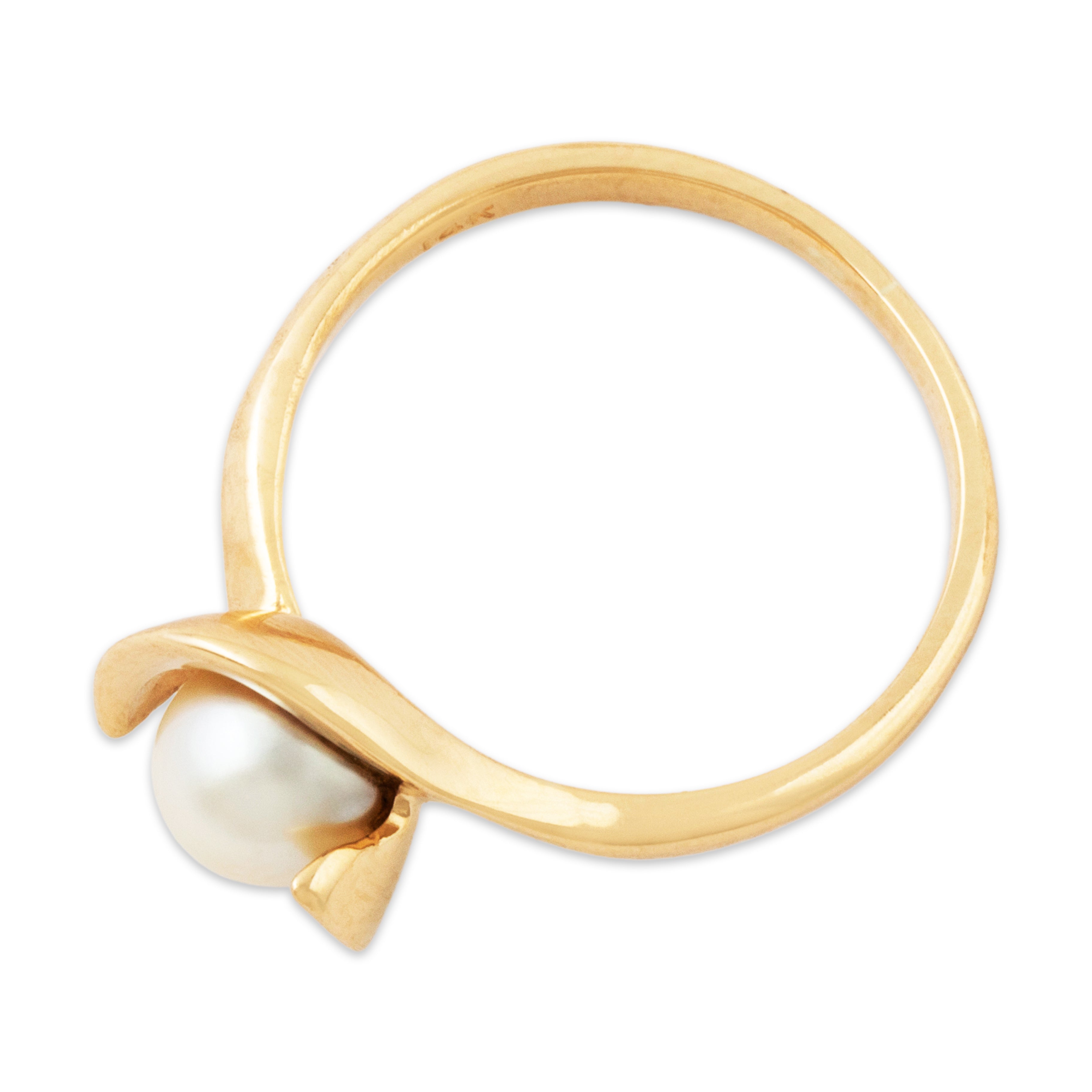 Vintage 14k Yellow Gold Pearl Pretty Swirl Ring 5.00、mySite、hinf8tx79