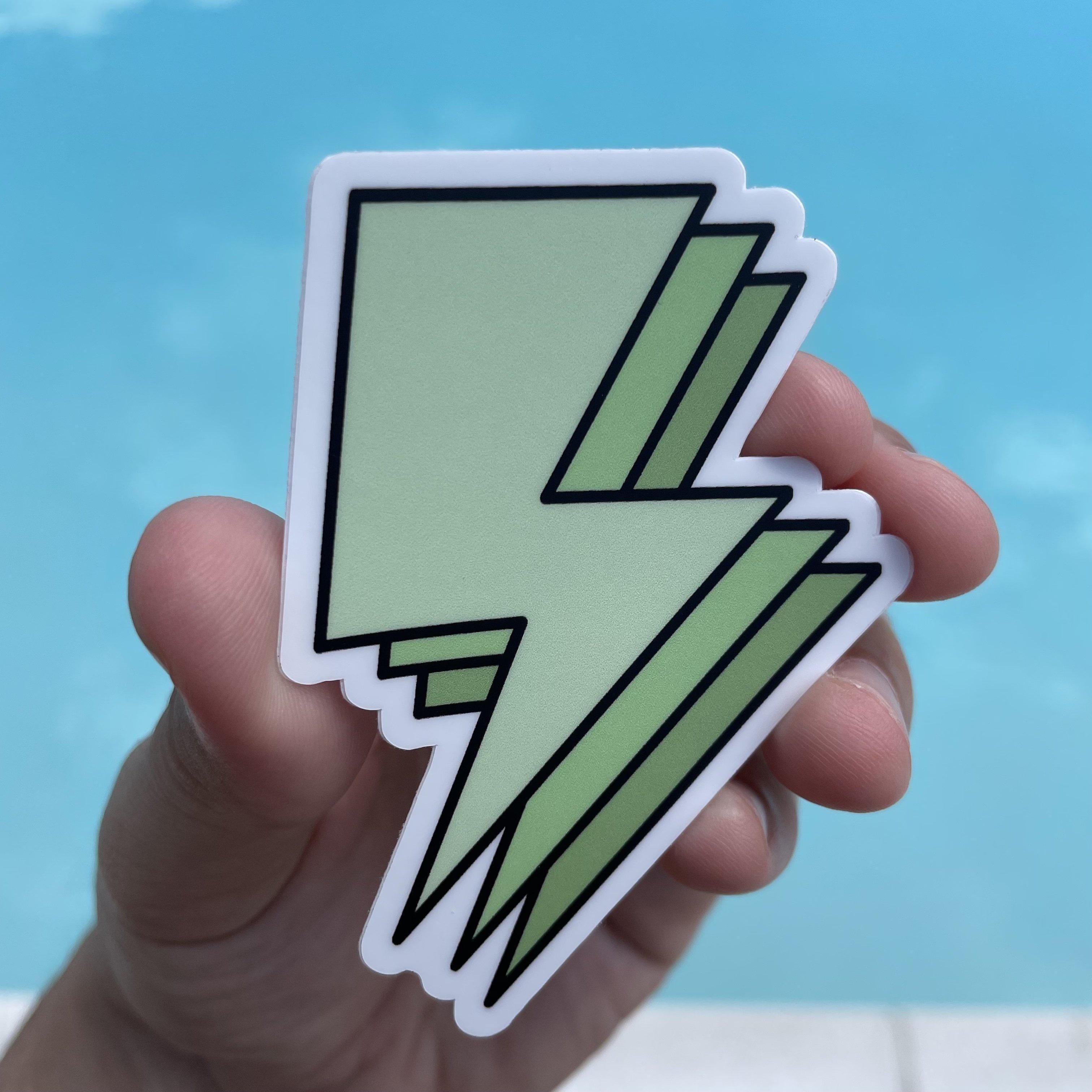  Green Triple Lightning Bolt Aesthetic Sticker、mySite、elrpsem3k