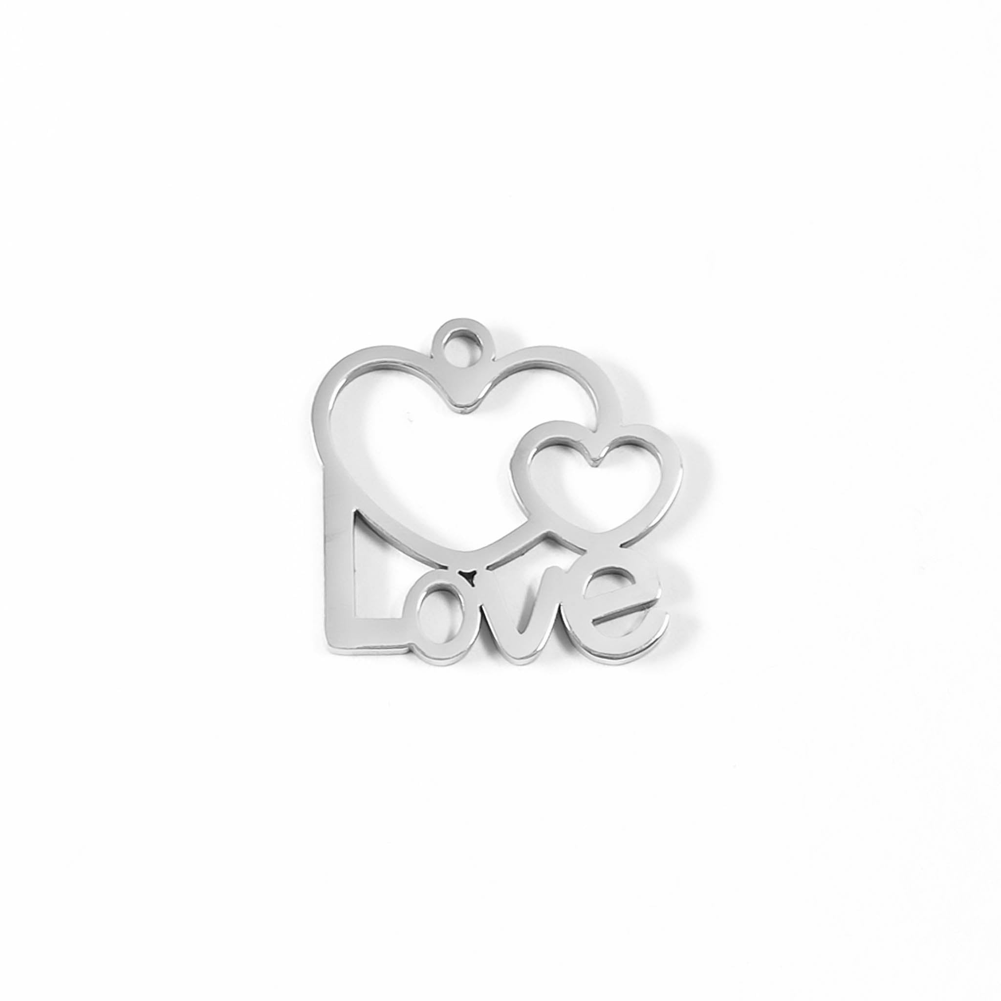 18K Gold PVD Stainless Steel Cutout Love Heart Charm / PDL0088、mySite、dreamappss