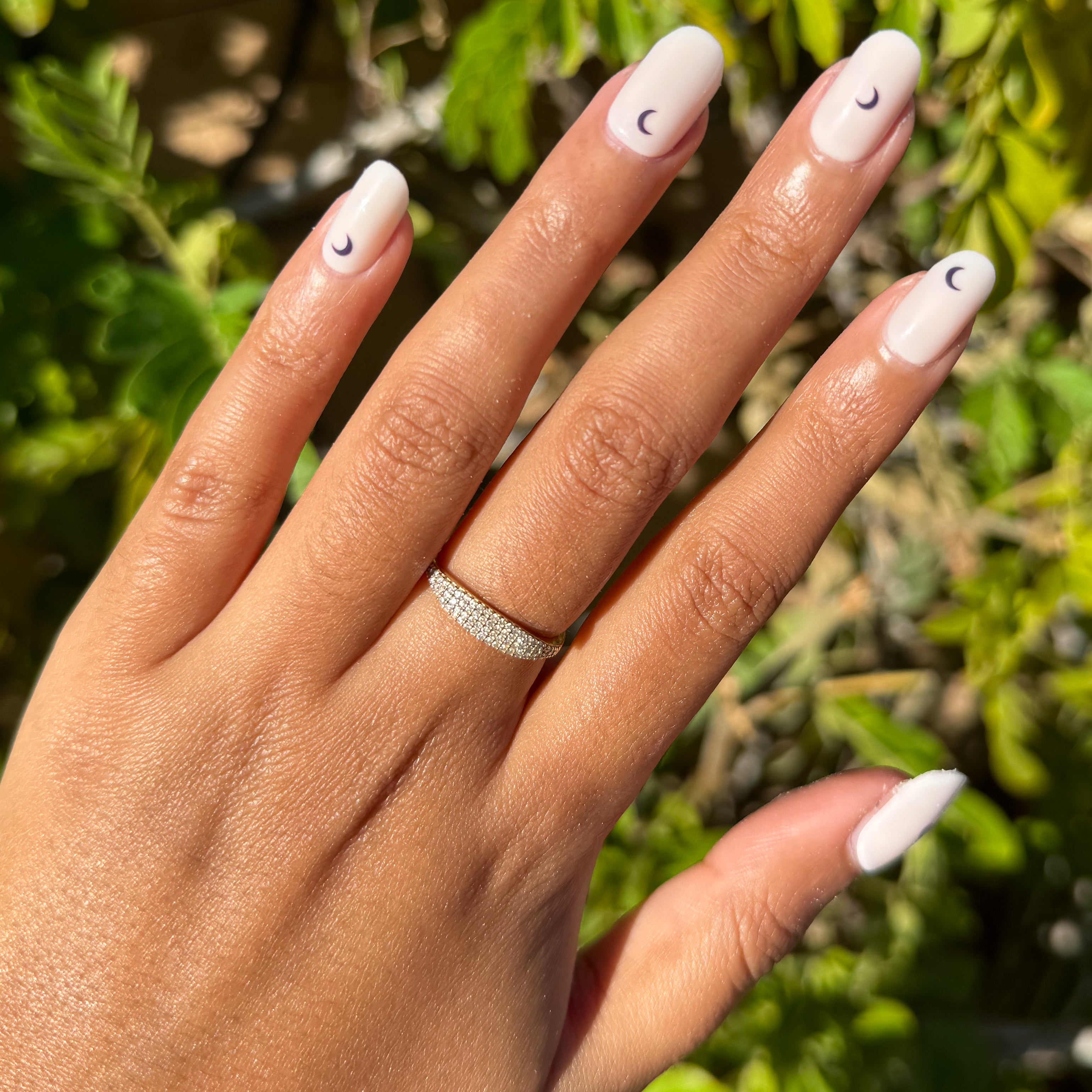 Moon Phases | Short | Squoval - Tab Press-On、mySite、solidvoid