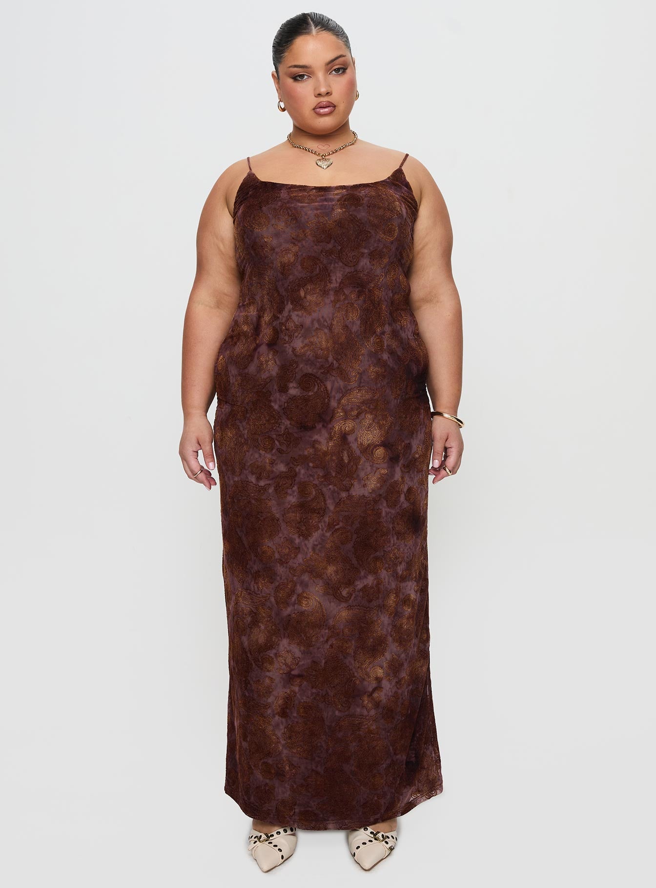 Knox Maxi Dress Chocolate Paisley Curve、mySite、solidvoid