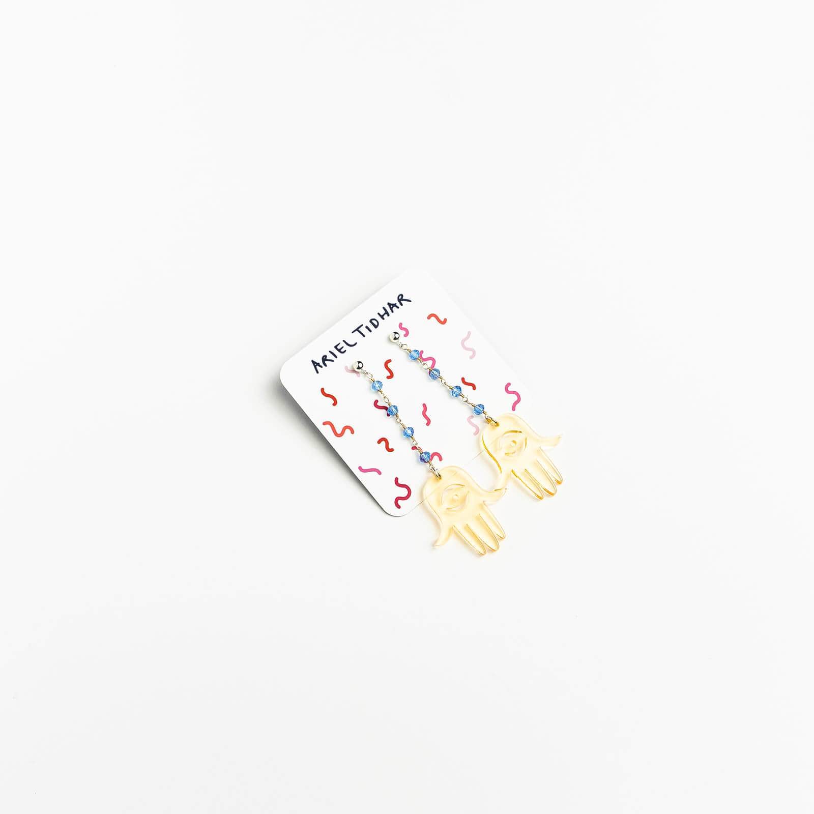 Maya Hamsa Earrings - Blue and Nude、mySite、topwebapps