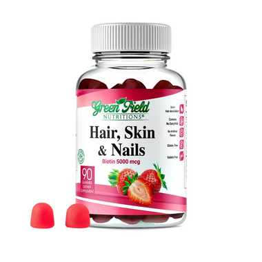Greenfield Nutritions - Halal Gummies Hair, Skin and Nails Vitamins (5000 mcg Halal Biotin Gummy) - 90 Gummies、mySite、topwebapps