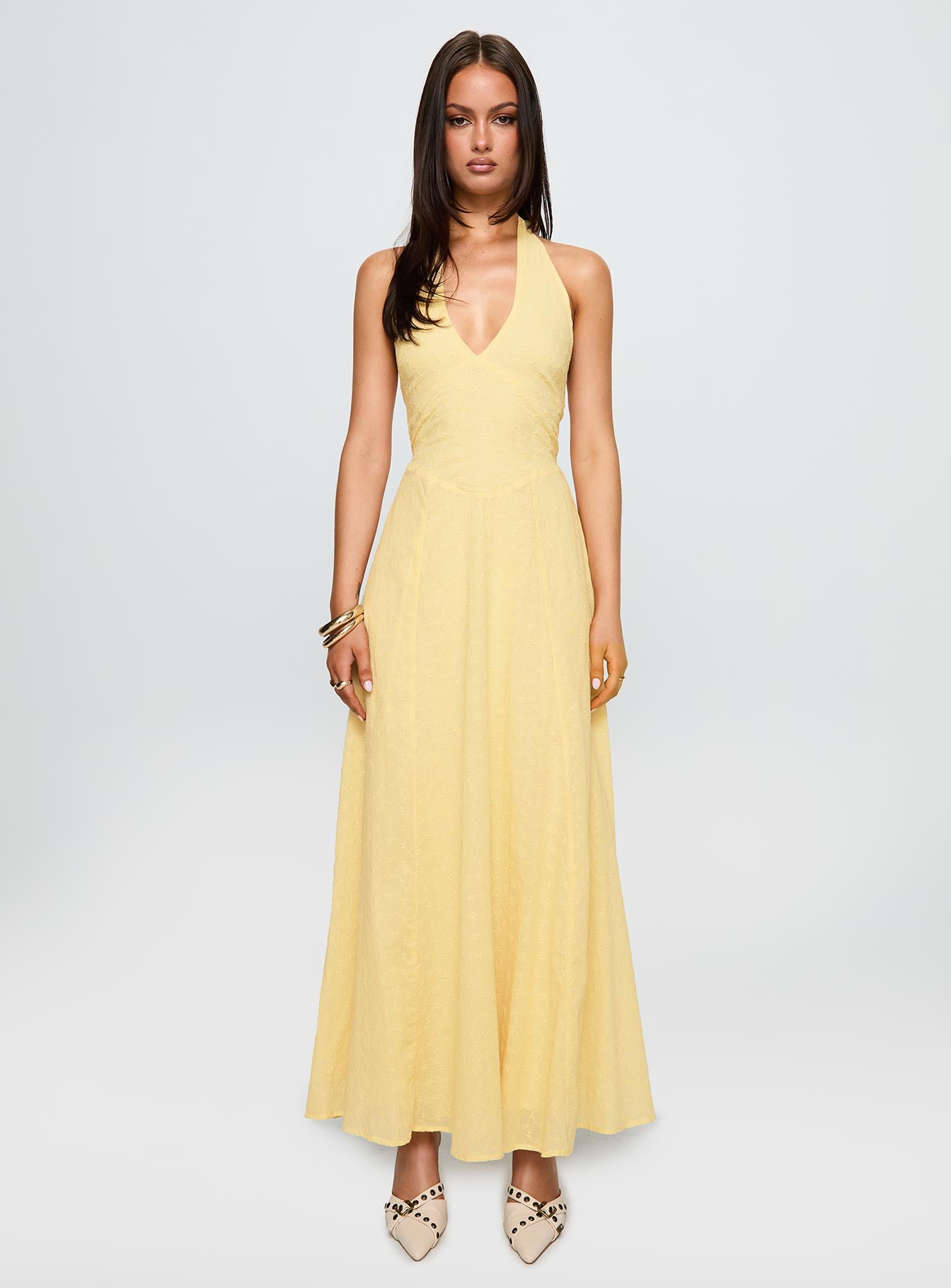Summer State Halter Maxi Dress Yellow、mySite、solidvoid