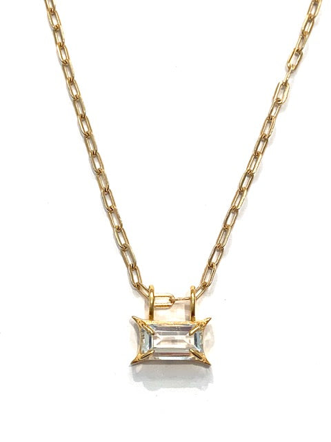 Erin Steele Jewelry Baby White Topaz Pendant Necklace, Available in 2 Colors、mySite、noshort