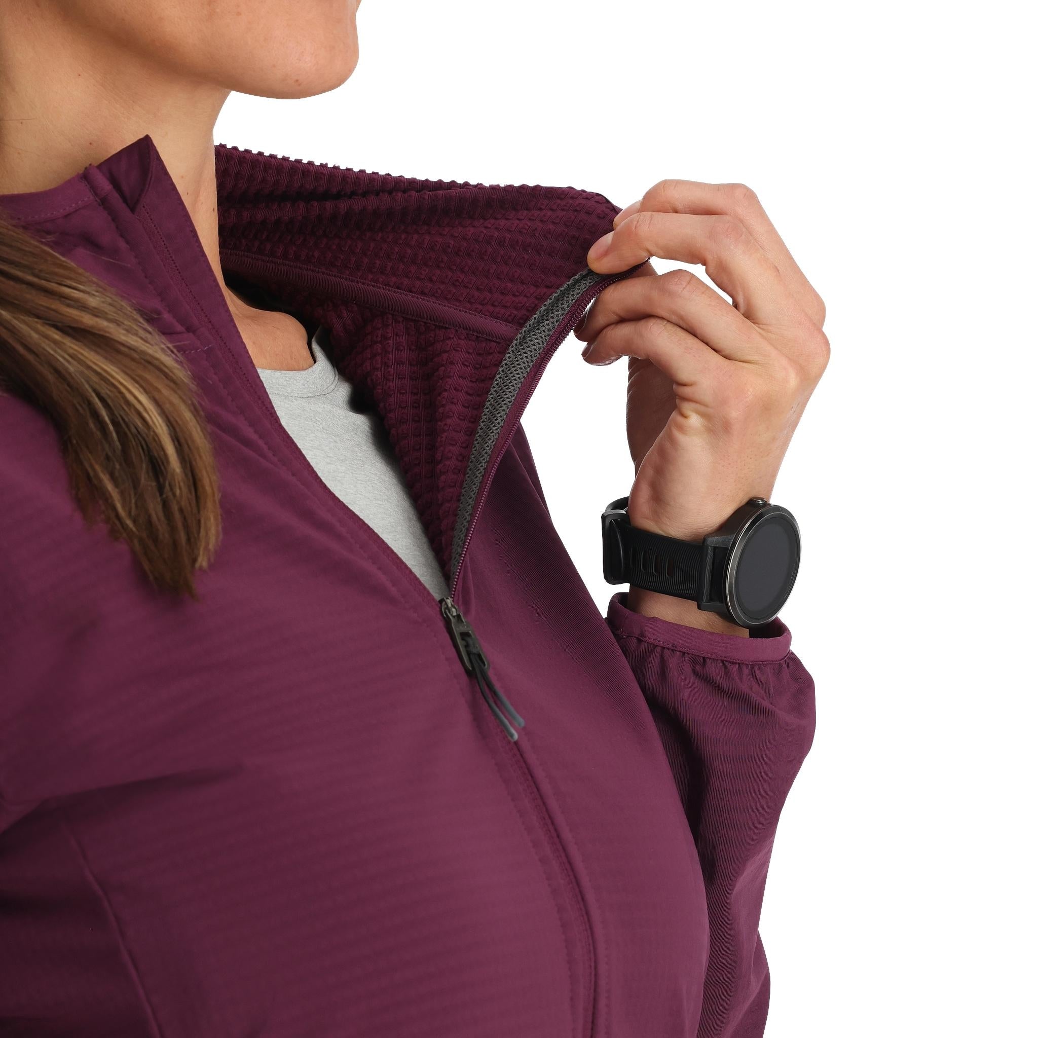 Womens Gridweb Fleece Hoodie - Plum、mySite、i-lightchina