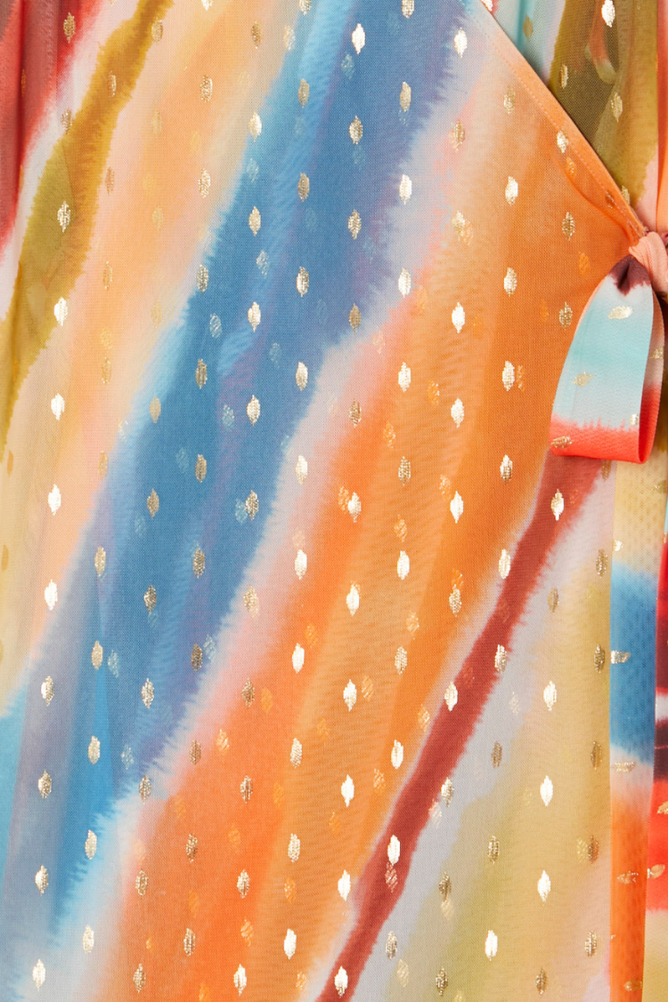 Sunset Stripe Mini Wrap Dress、mySite、solidvoid