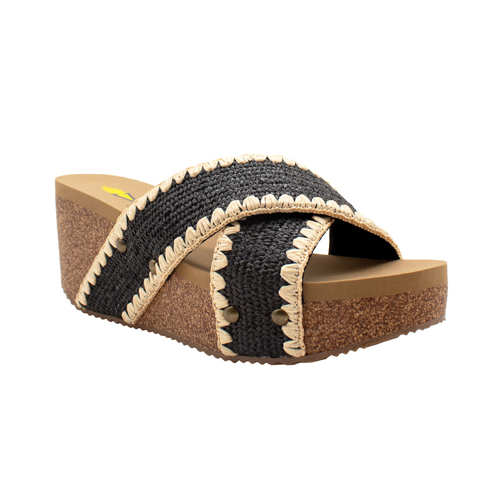 Antigua Raffia Studded Slide Wedge Sandals、mySite、gtrtttuynbv