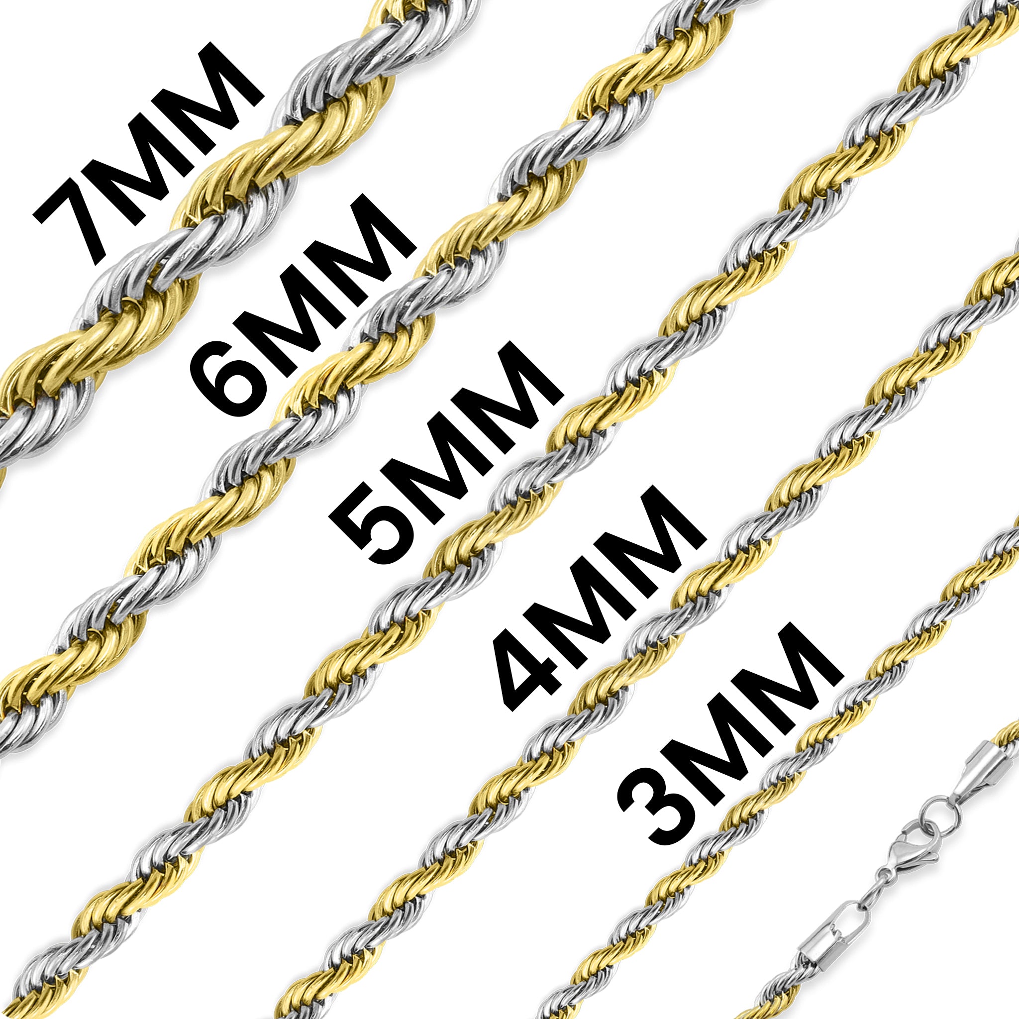 18K Gold PVD Stainless Steel Rope Chain Necklace / CHN9701、mySite、dreamappss