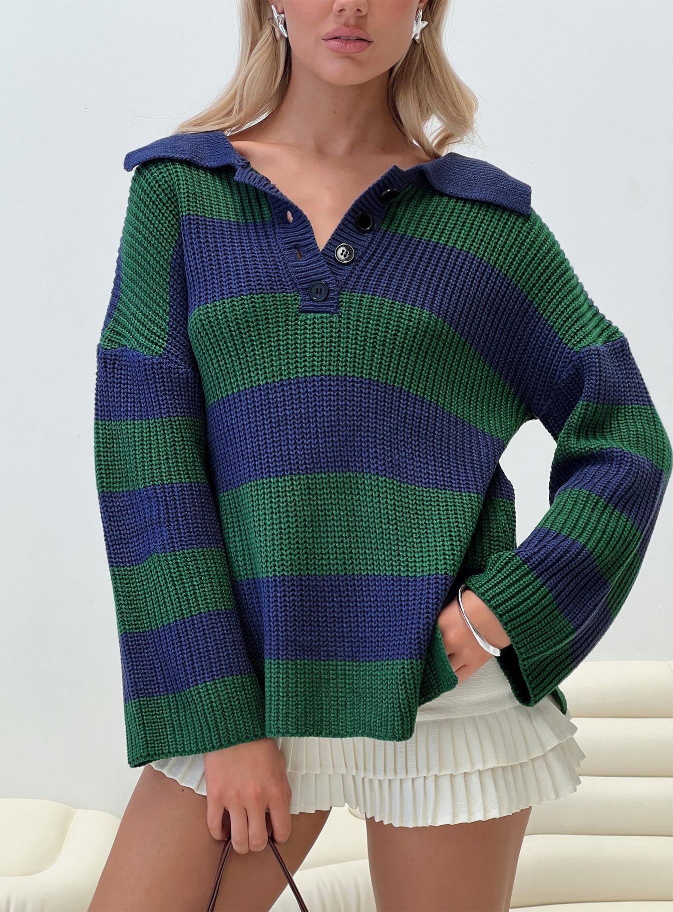 Olivah Jumper Blue / Green、mySite、solidvoid
