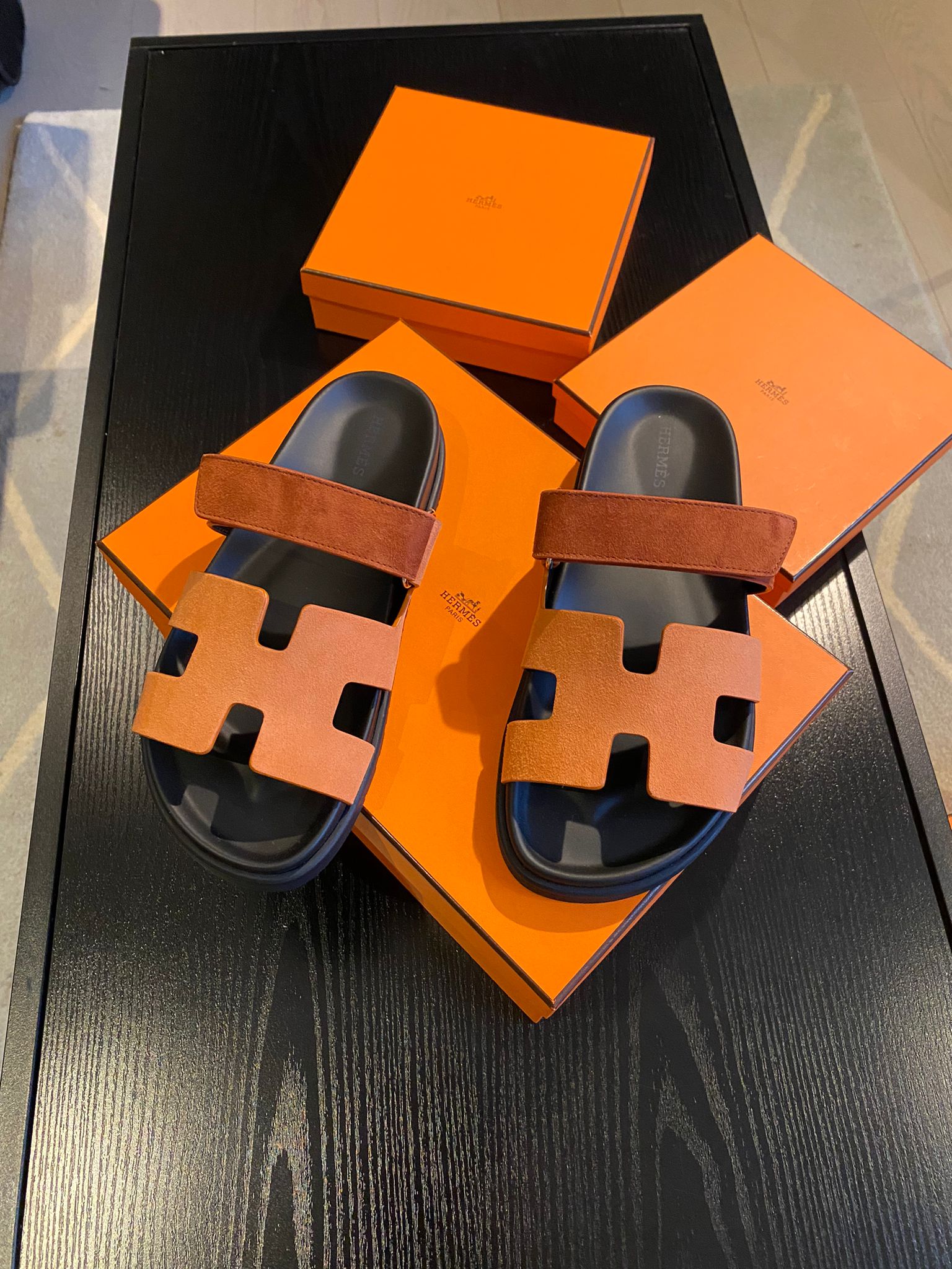 Hermès Chypre Sandals (Rose Bois De Santal / Rouge De Turin)、mySite、garminoutage.com