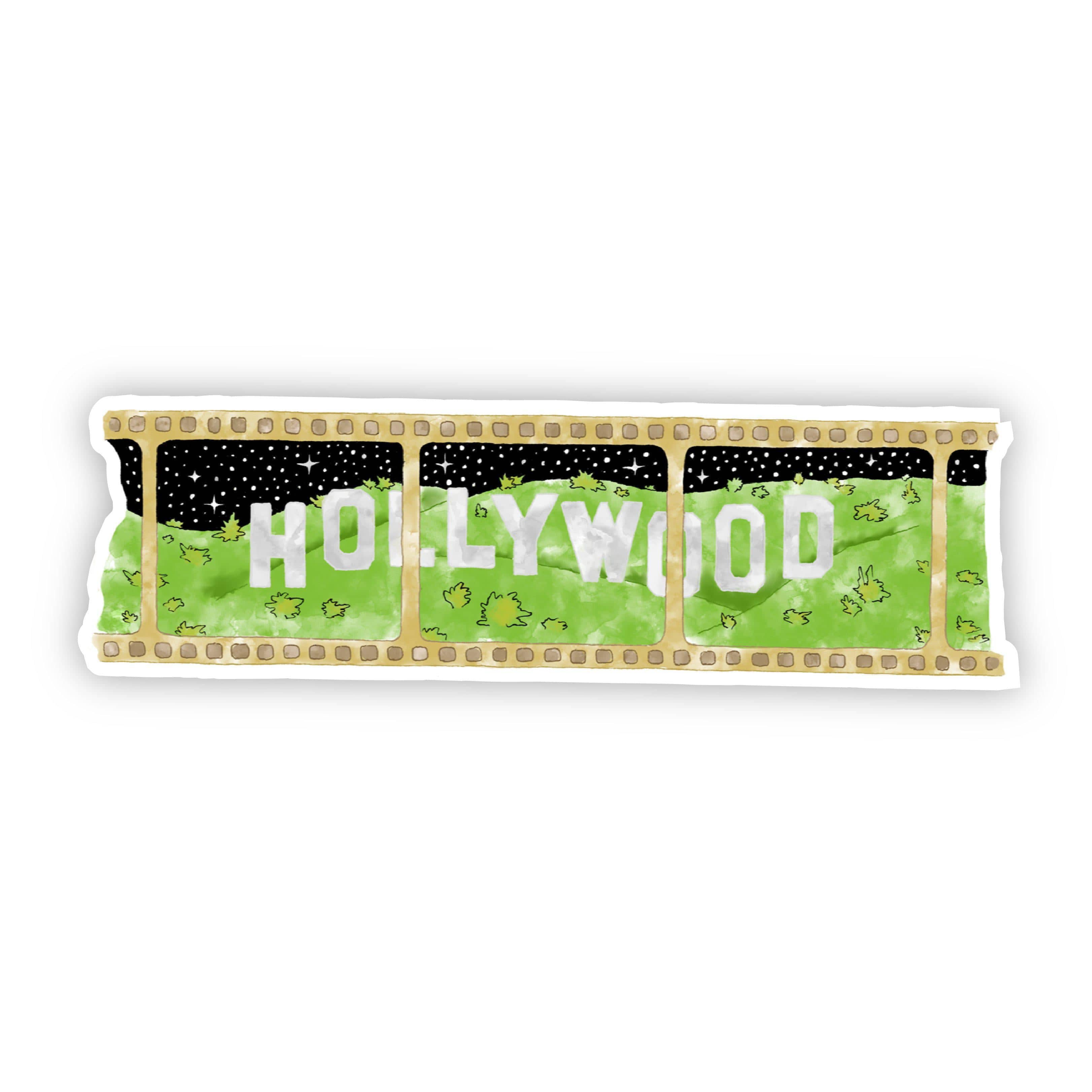  Hollywood Movie Golden Reel Sticker - Watercolor California、mySite、elrpsem3k