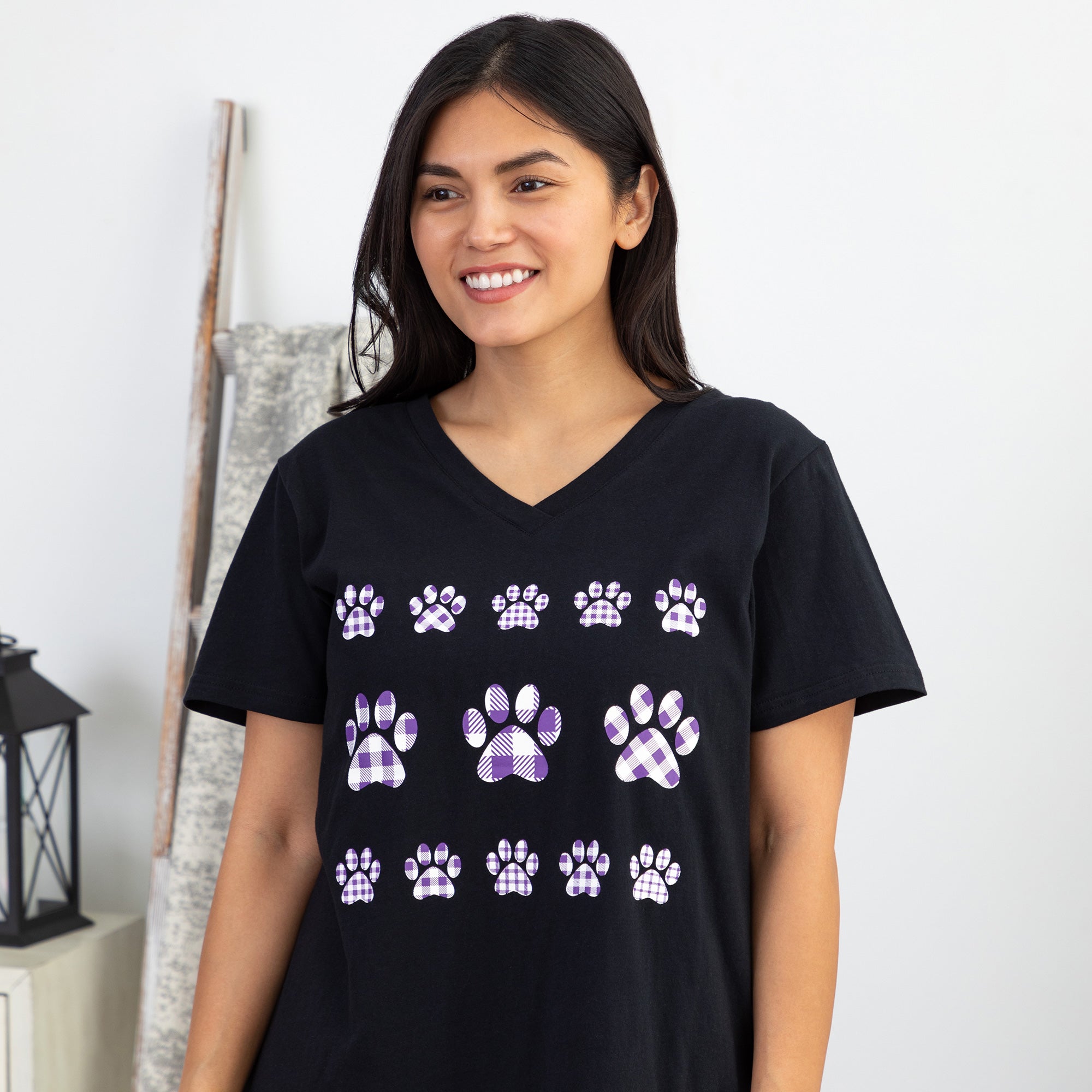 Gingham Paw V-Neck Nightgown、mySite、camillekostekn