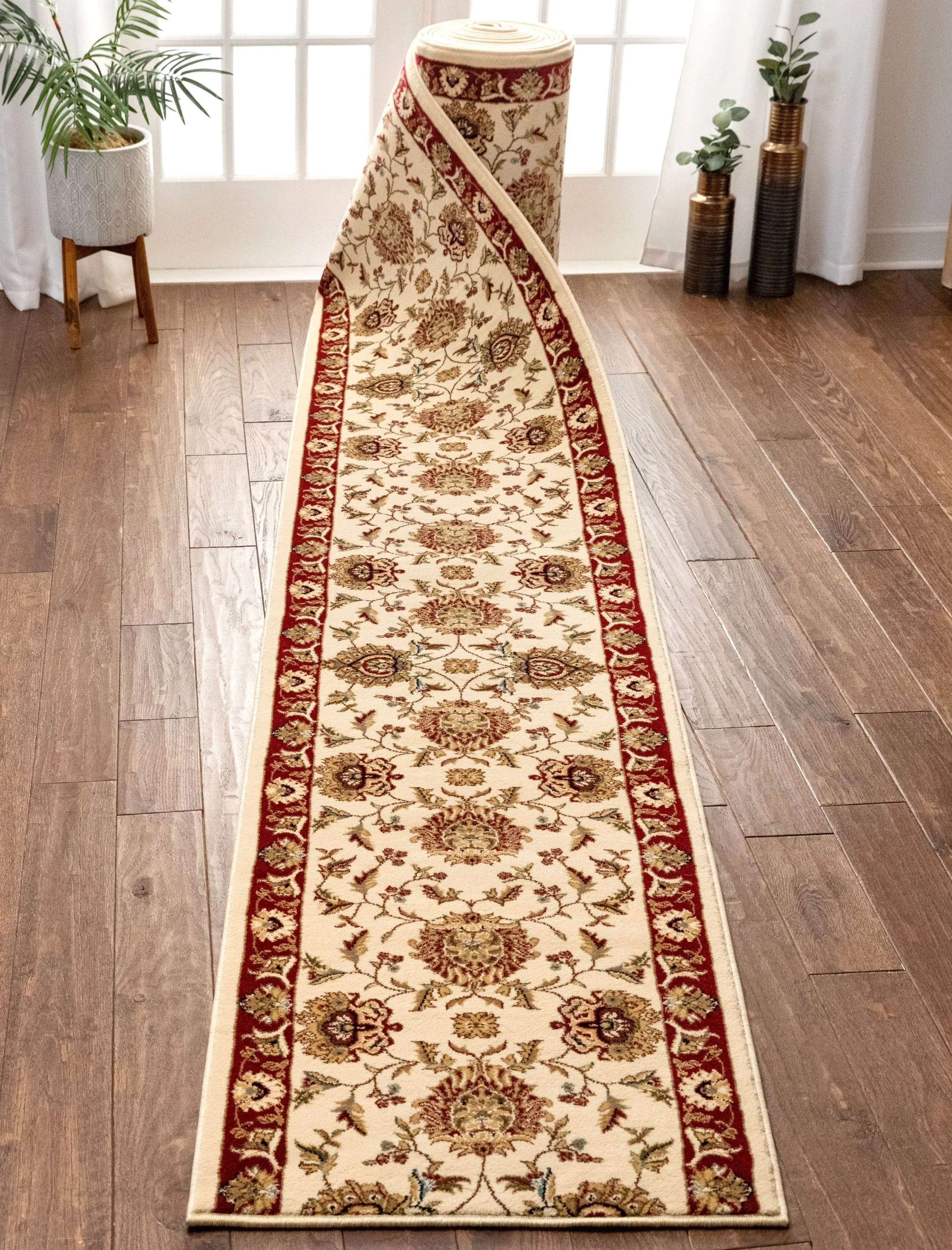 Abbasi Custom Size Runner Traditional Ivory Choose Your Width x Choose Your Length Hallway Runner Rug、mySite、gigharbornorthrealestate