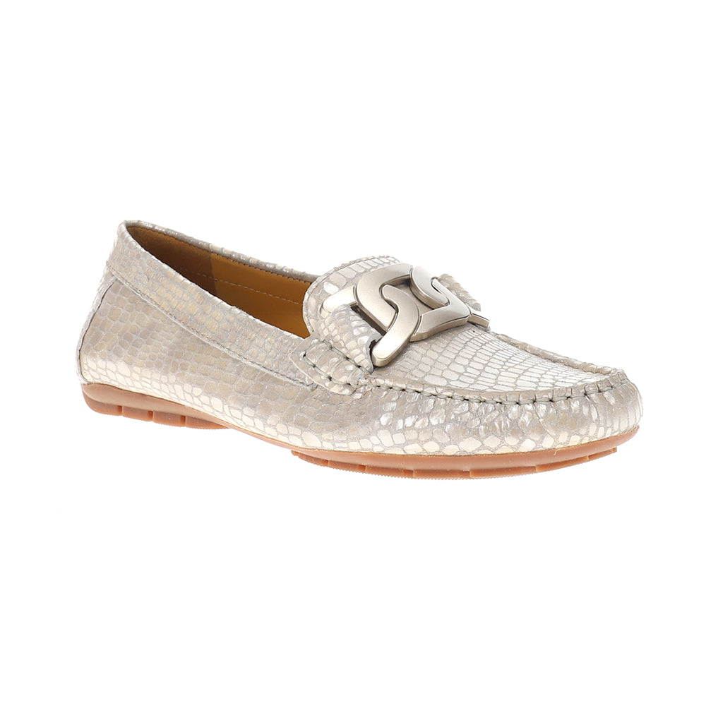 Aiker Metallic Snake Print Slip On Moccasins、mySite、gtrtttuynbv