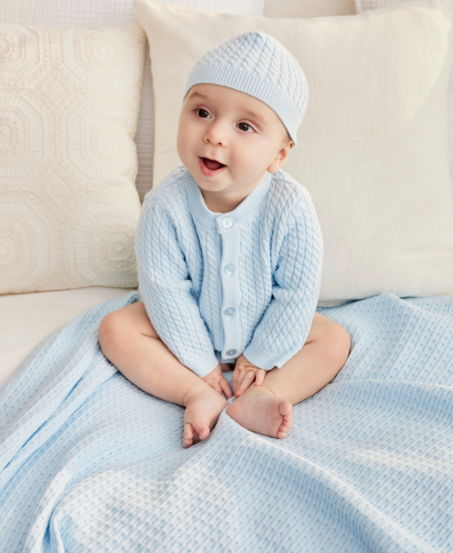  Blue Cable Knit Receiving Blanket、mySite、layawaytickets