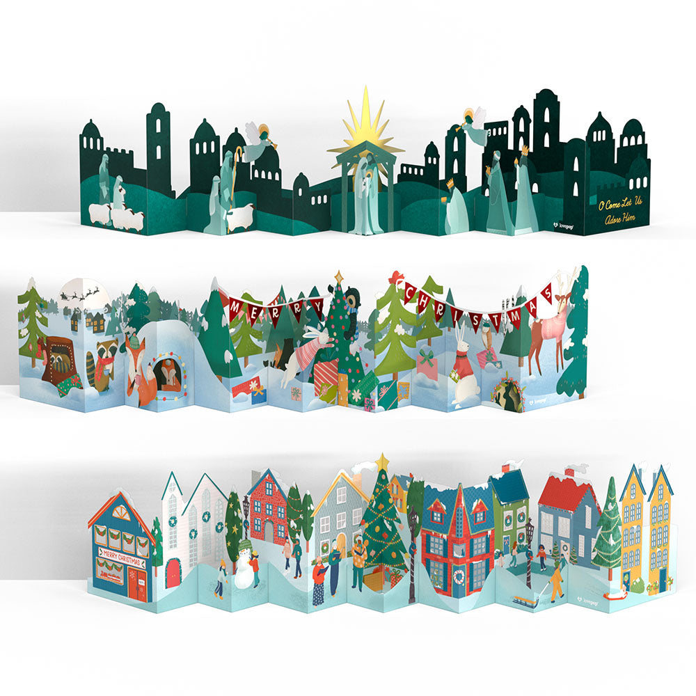 Christmas Loooooong Card™ 3-Pack (Expands to 2 feet)、mySite、solidvoid