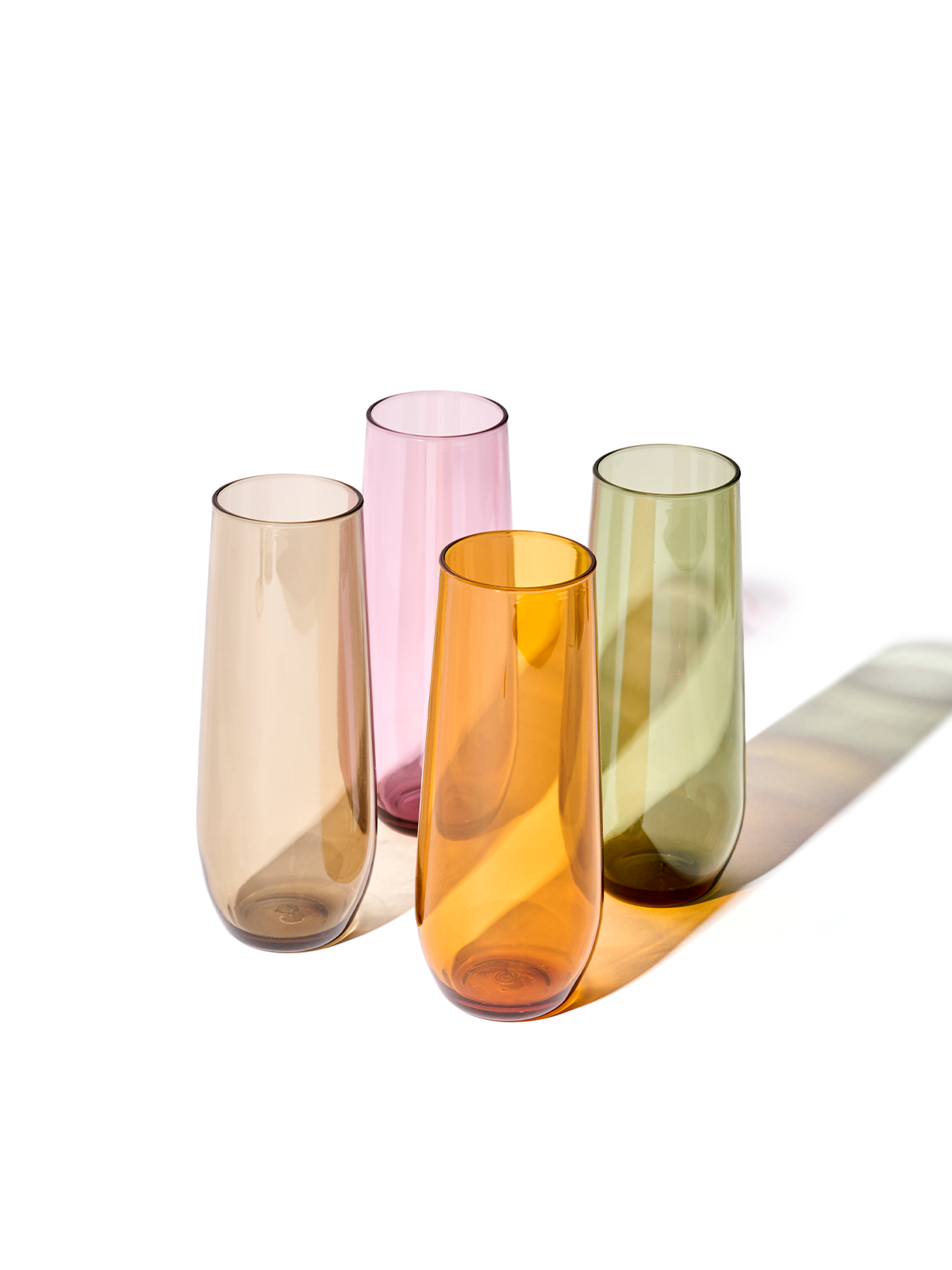 RESERVE 9oz Stemless Champagne Tritan Copolyester Glass - Mixed Color Set、mySite、camillekostekn