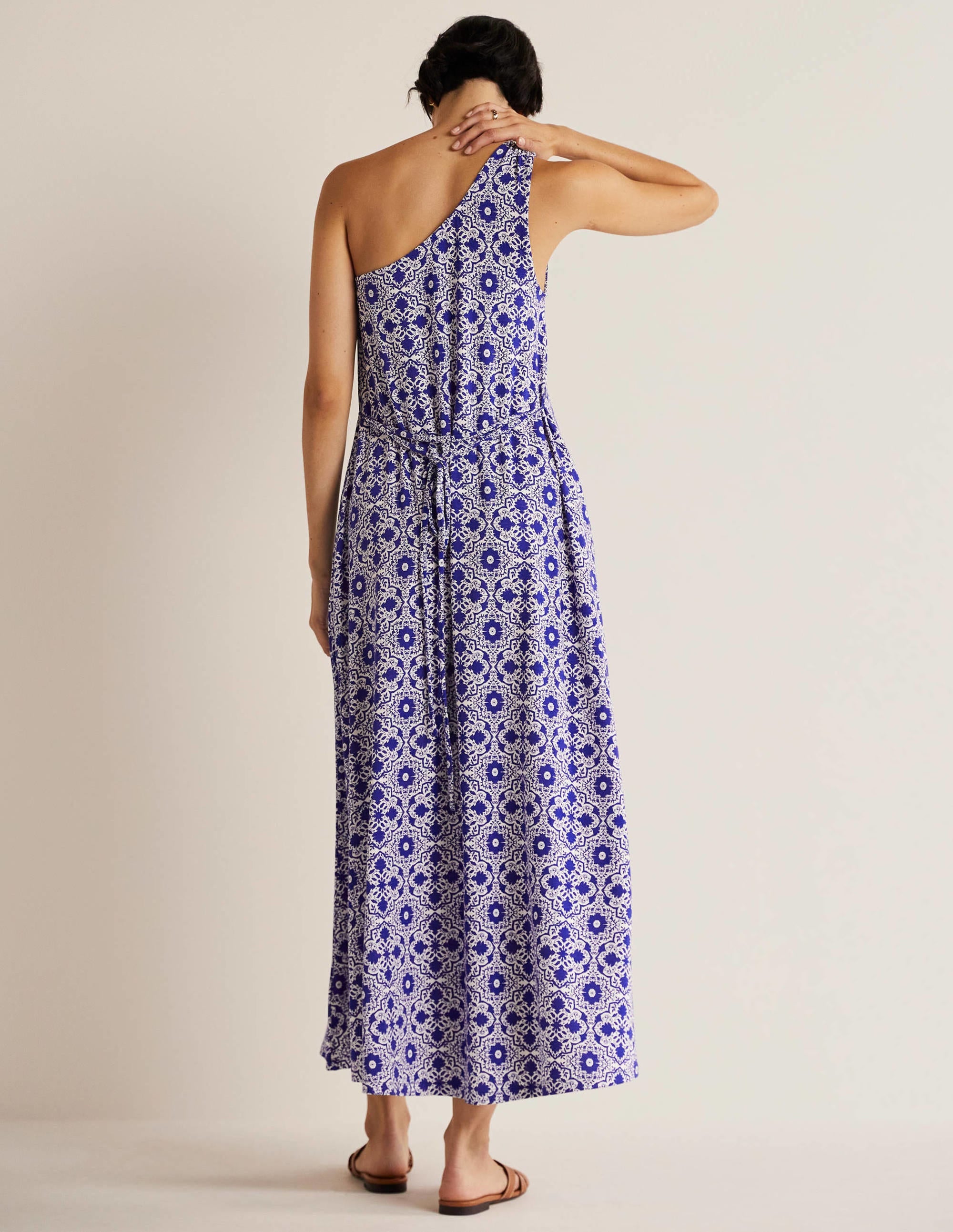  One Shoulder Jersey Midi Dress-Atlantic Ocean, Bloomsbury、mySite、ashleygrahame