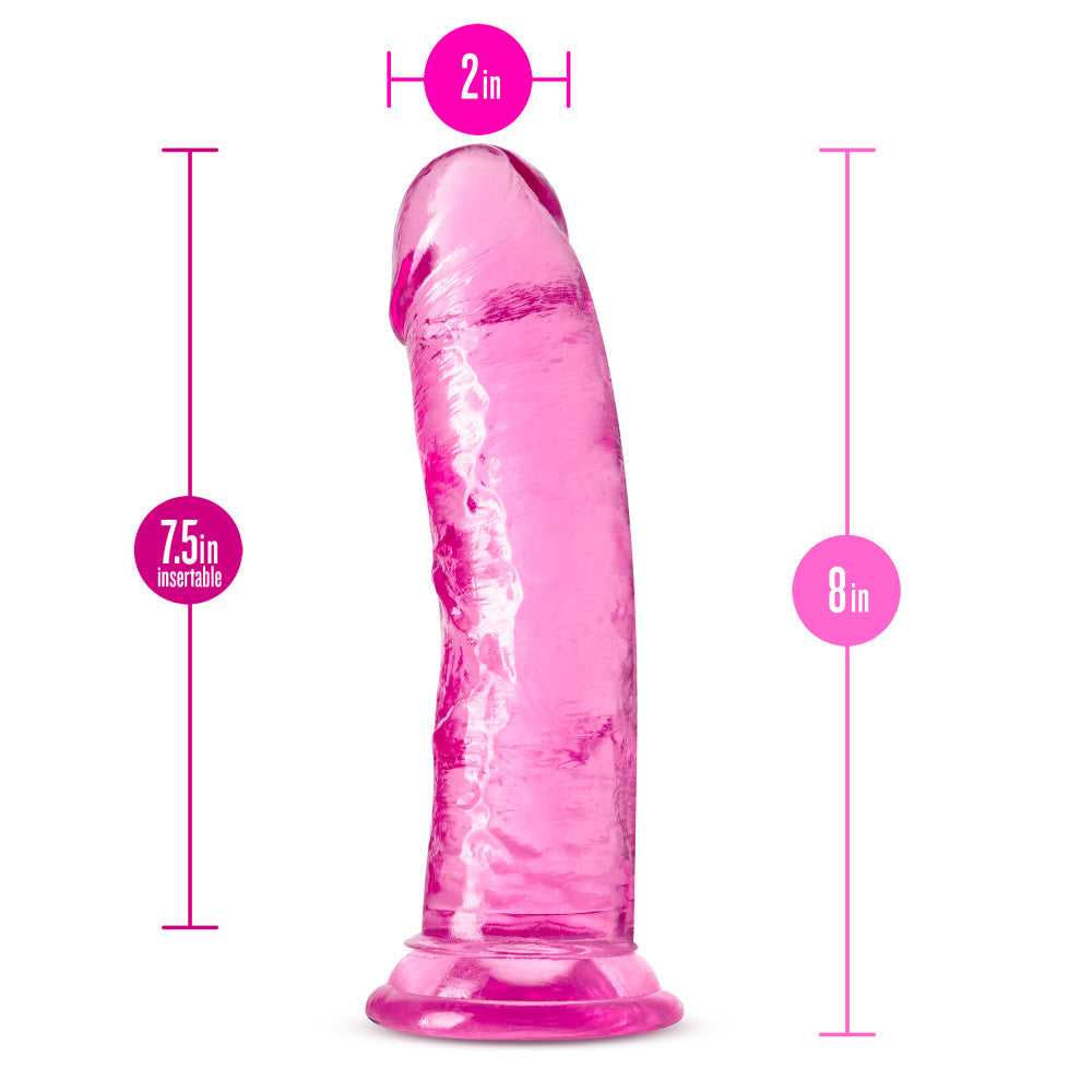 B Yours Plus By Blush® | Roar N' Ride Realistic Pink 8-Inch Long Dildo With Suction Cup Base、mySite、bottomscart