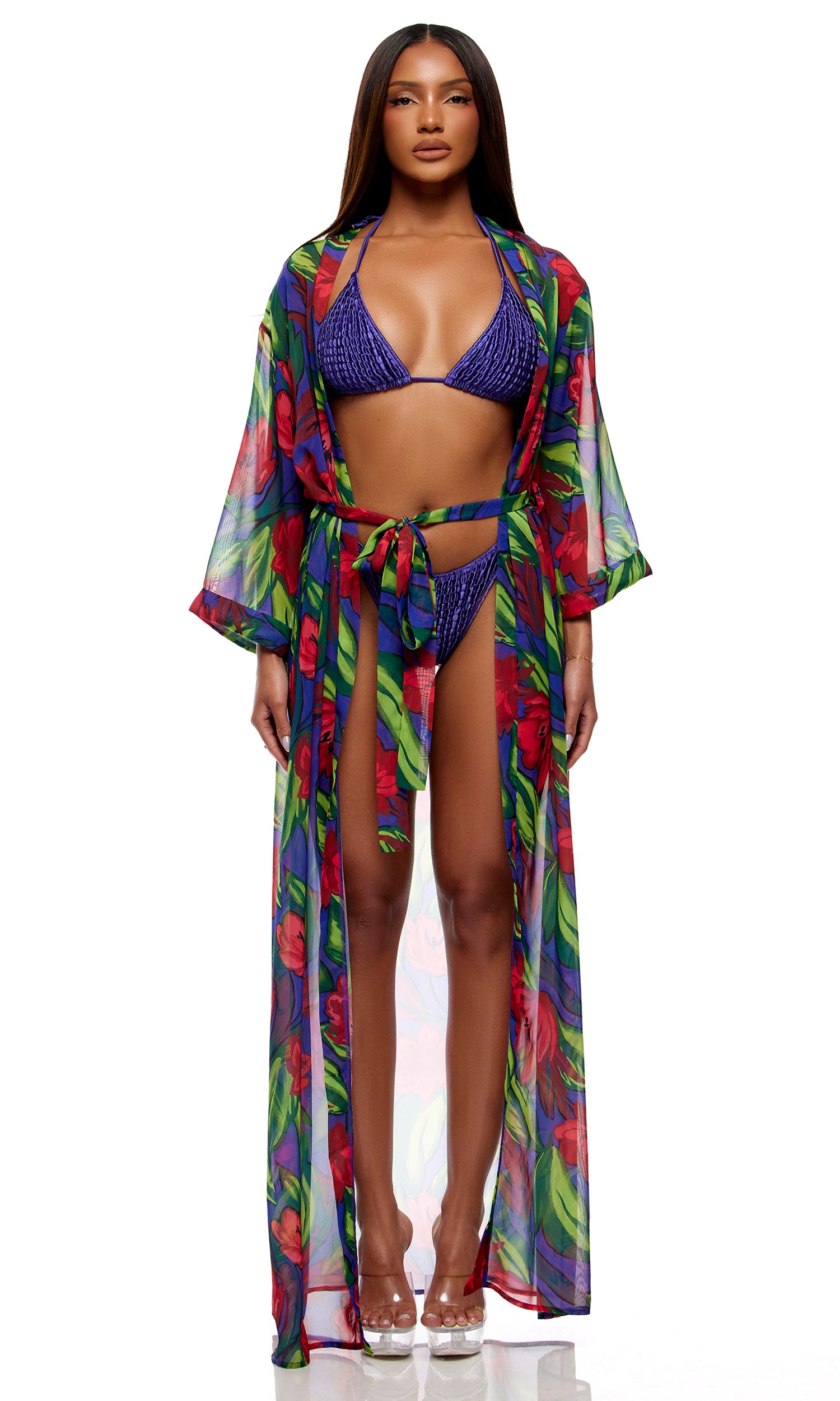 Termoli Mesh Pool Kimono - Painted Flora、mySite、bengalsvssteelers
