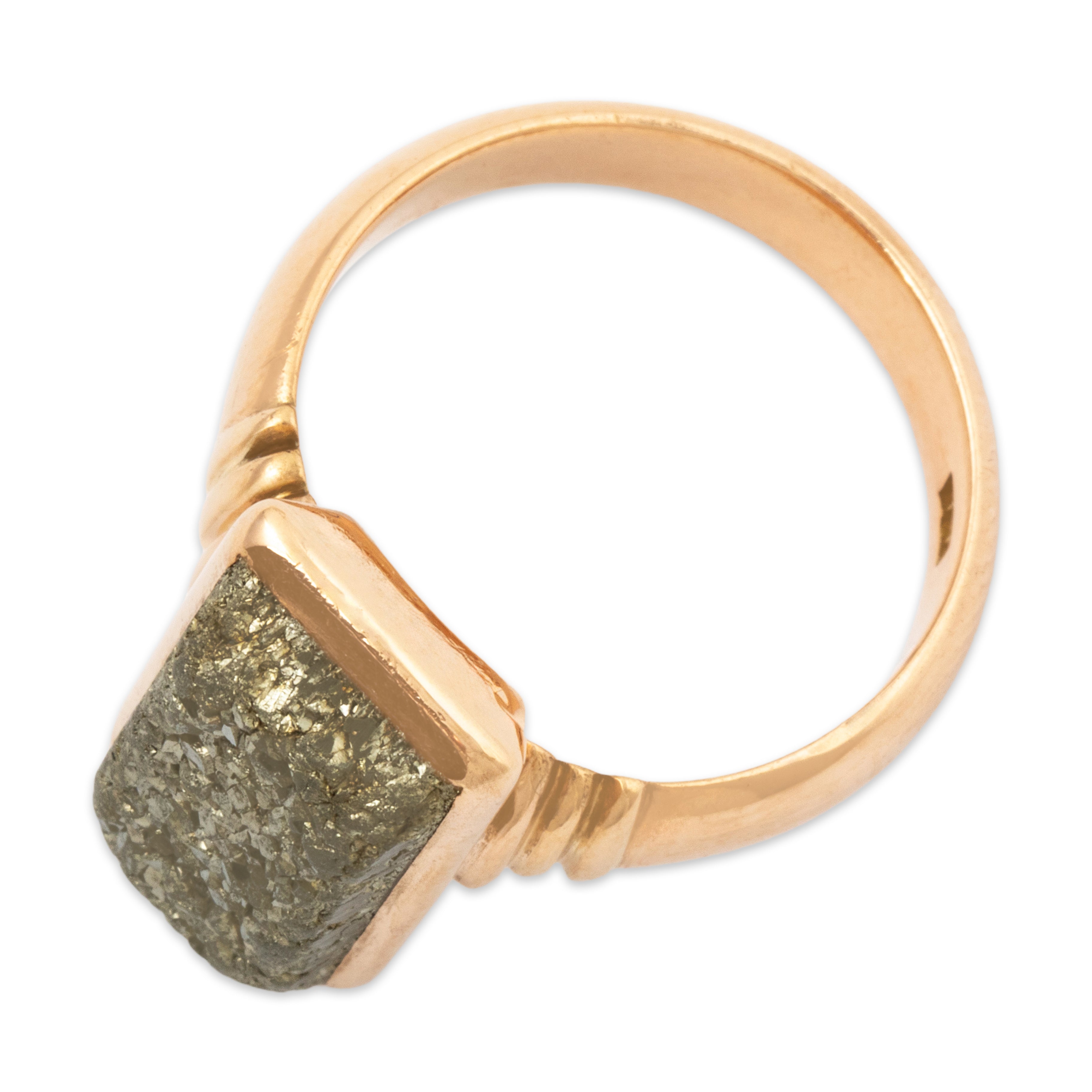 Antique Victorian Heavy 14k Rose Gold Pyrite Fool's Gold Ring 8.00、mySite、hinf8tx79
