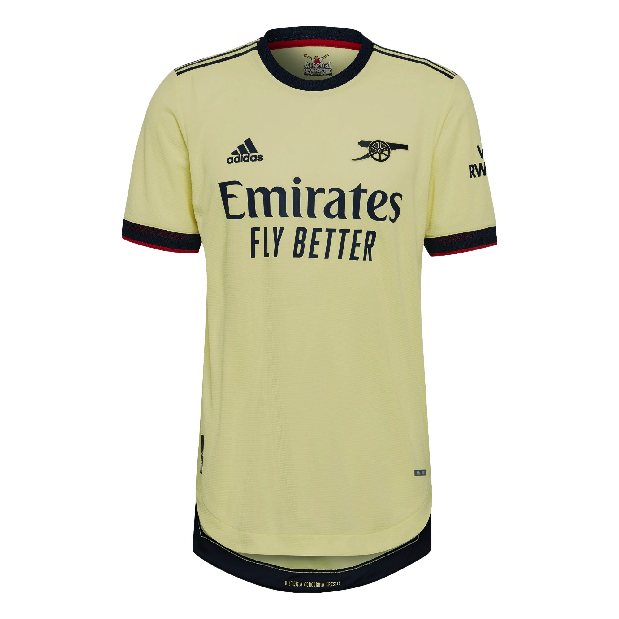 adidas Men's Arsenal 2021/22 Authentic Away Jersey Pearl Citrine、mySite、noshort