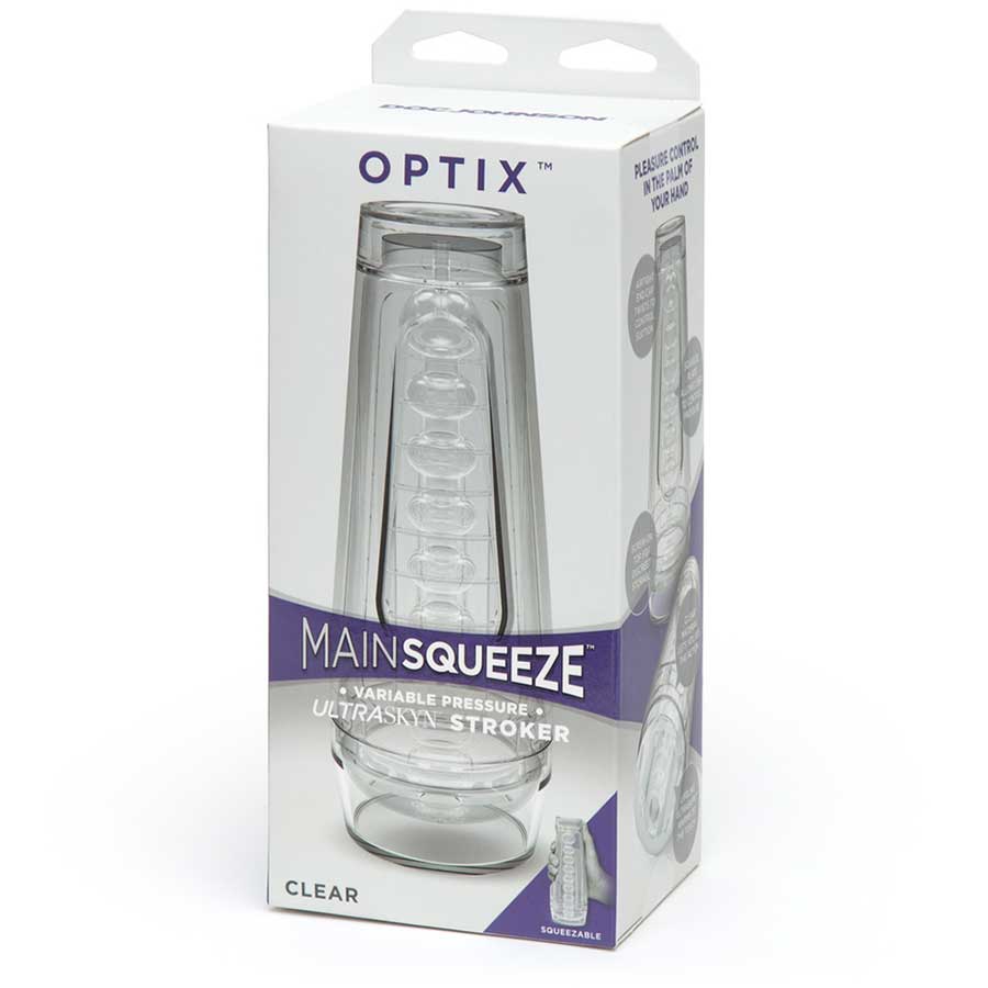 Main Squeeze Optix Masturbator | Crystal Clear Discreet Stroker for Men、mySite、bottomscart