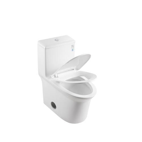 1.1/1.6 GPF Elongated Comfort Height Floor Mounted One-Piece Toilet, CUPC Certified, WaterSense Cetified, Ceramic, White Color, Soft Close Seat、、xpatfood