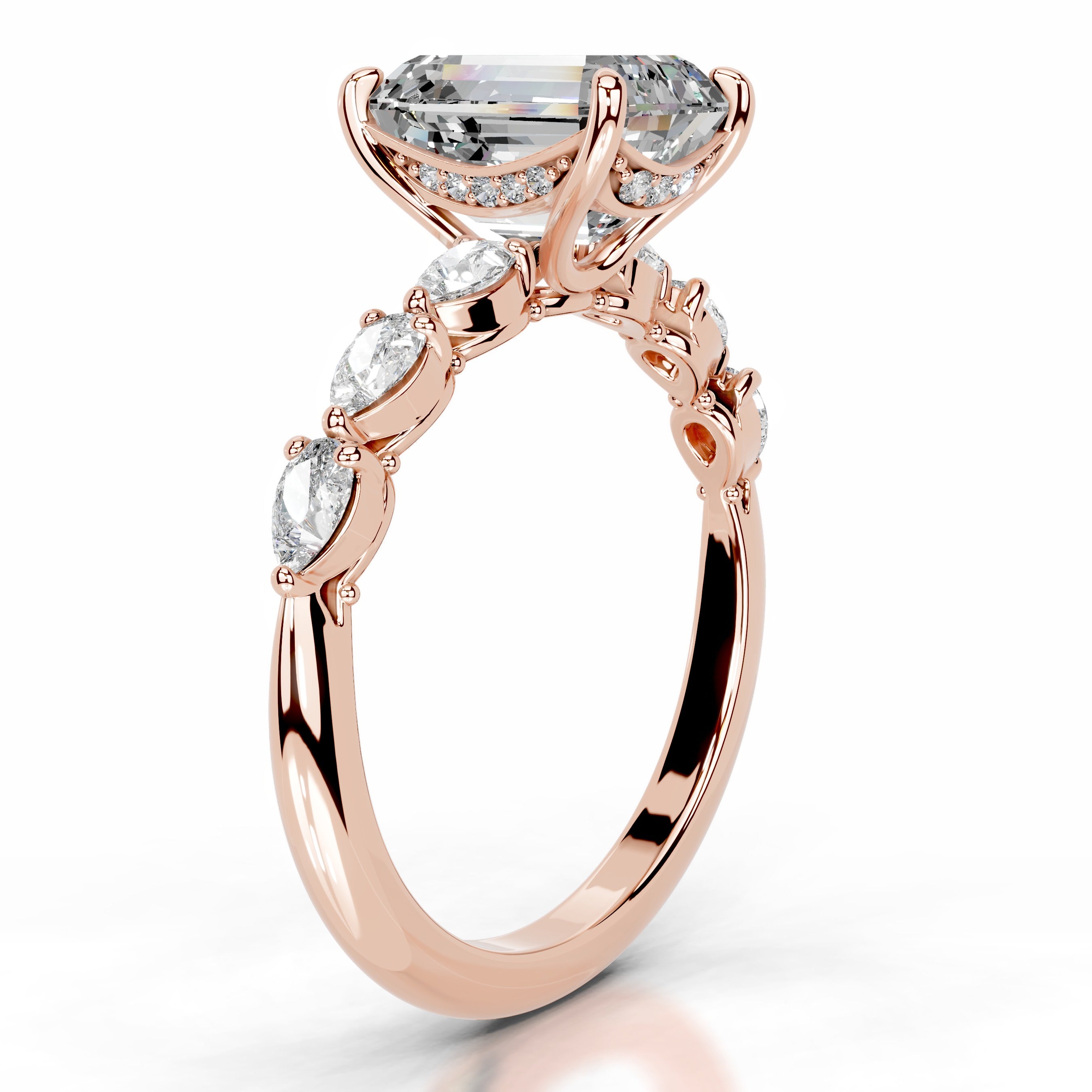 Alinta Moissanite & Diamond Ring - 14K Rose Gold、mySite、hinf8tx79