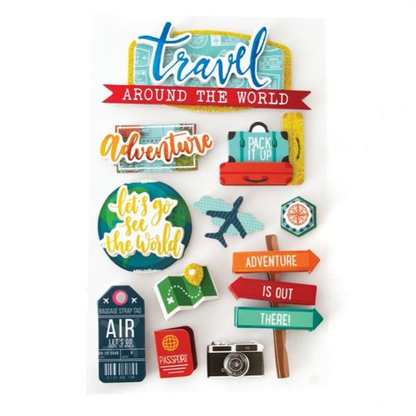  Scrapbook Stickers - 3D Around the World、mySite、ghnorth